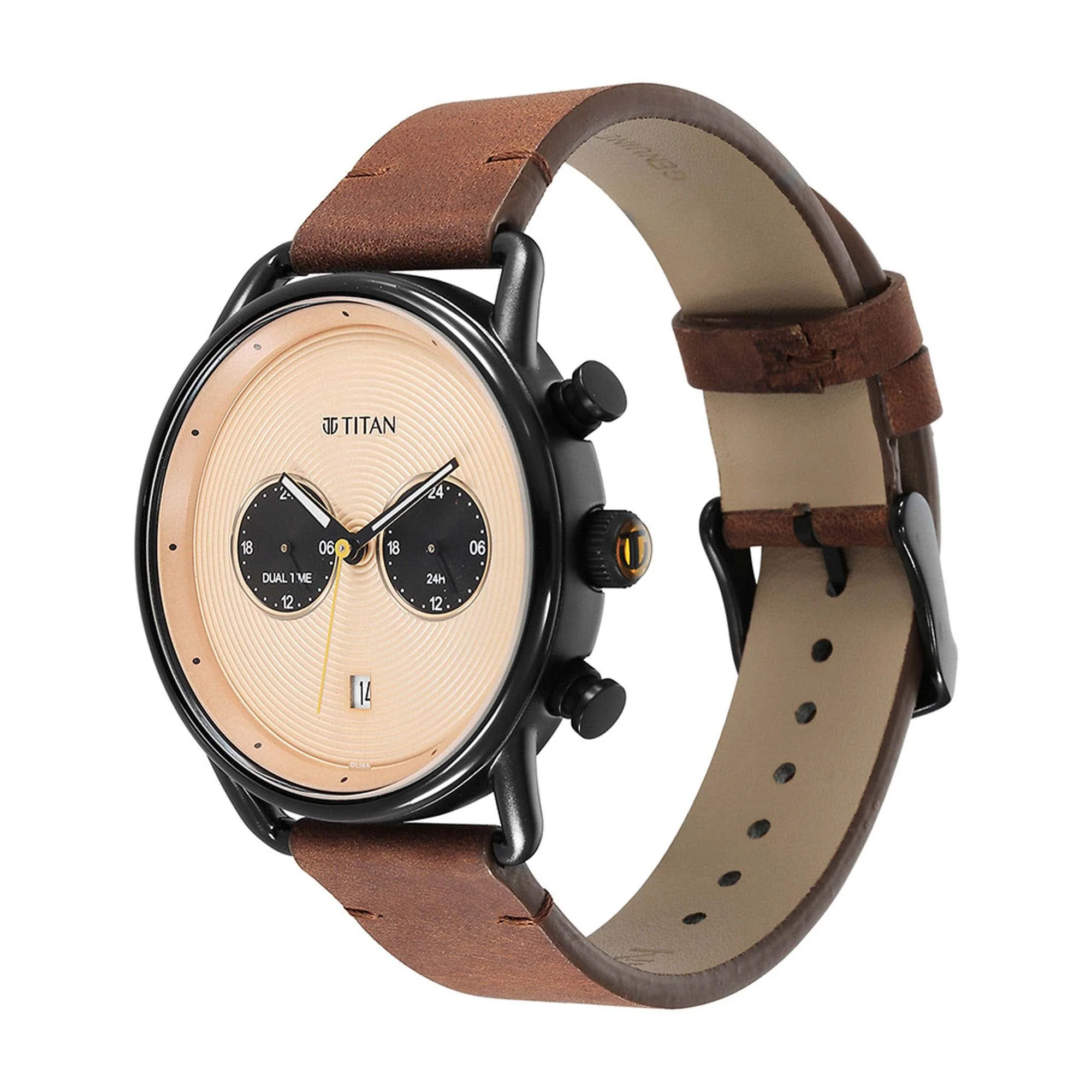 Titan Retro Analog Metal Leather Strap watch for Men - Image 4