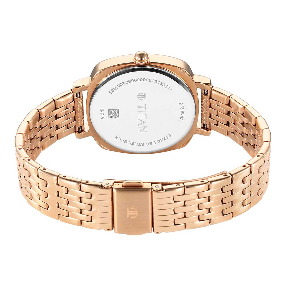 Titan Shaped Cases Brown Dial Metal Strap Watch - Image 6