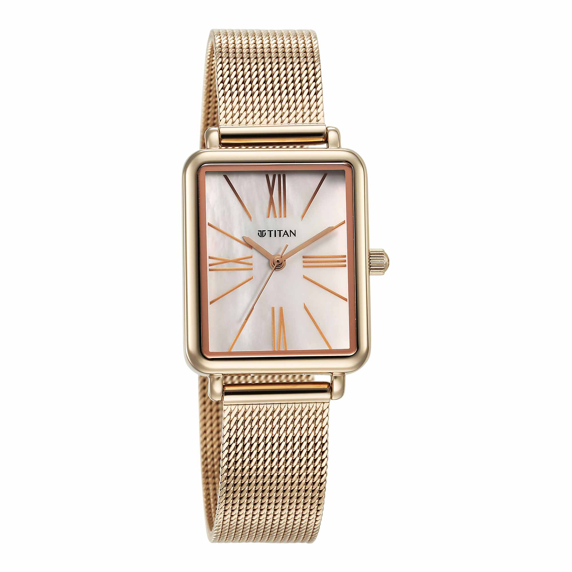 Titan Slimline Quartz Analog Mother Of Pearl Dial Rose Gold Stainless Steel Strap Watch for Women - Image 3