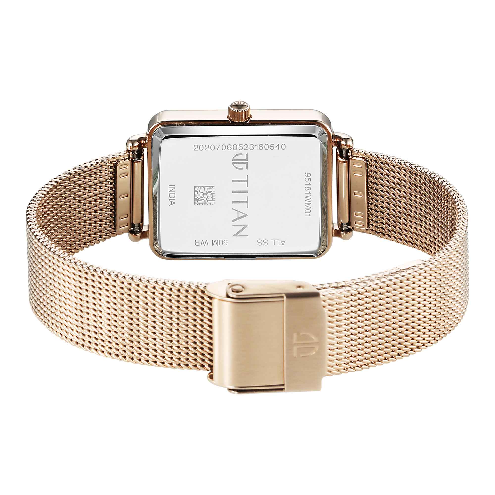 Titan Slimline Quartz Analog Mother Of Pearl Dial Rose Gold Stainless Steel Strap Watch for Women - Image 6