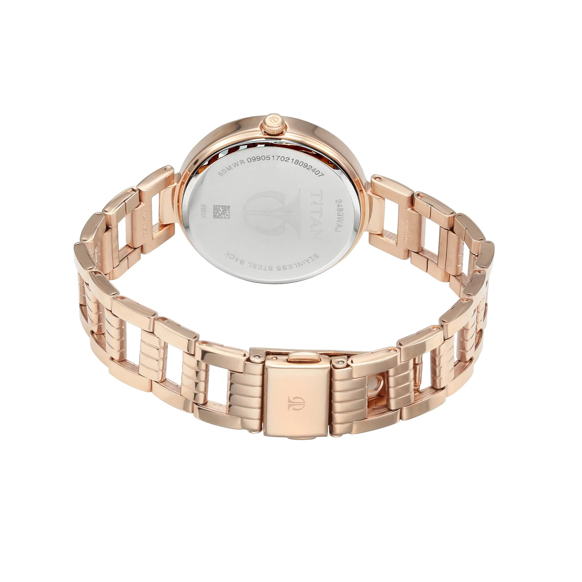 Titan Sparkle Pink Dial Analog Stainless Steel Strap watch for Women - Image 4