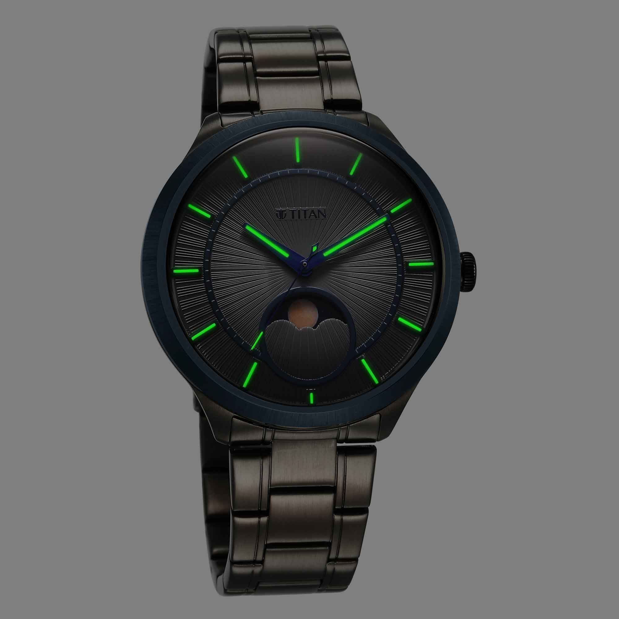 Titan Stellar Caelum Sun Moon Grey Sub-Dial Watch - Image 2