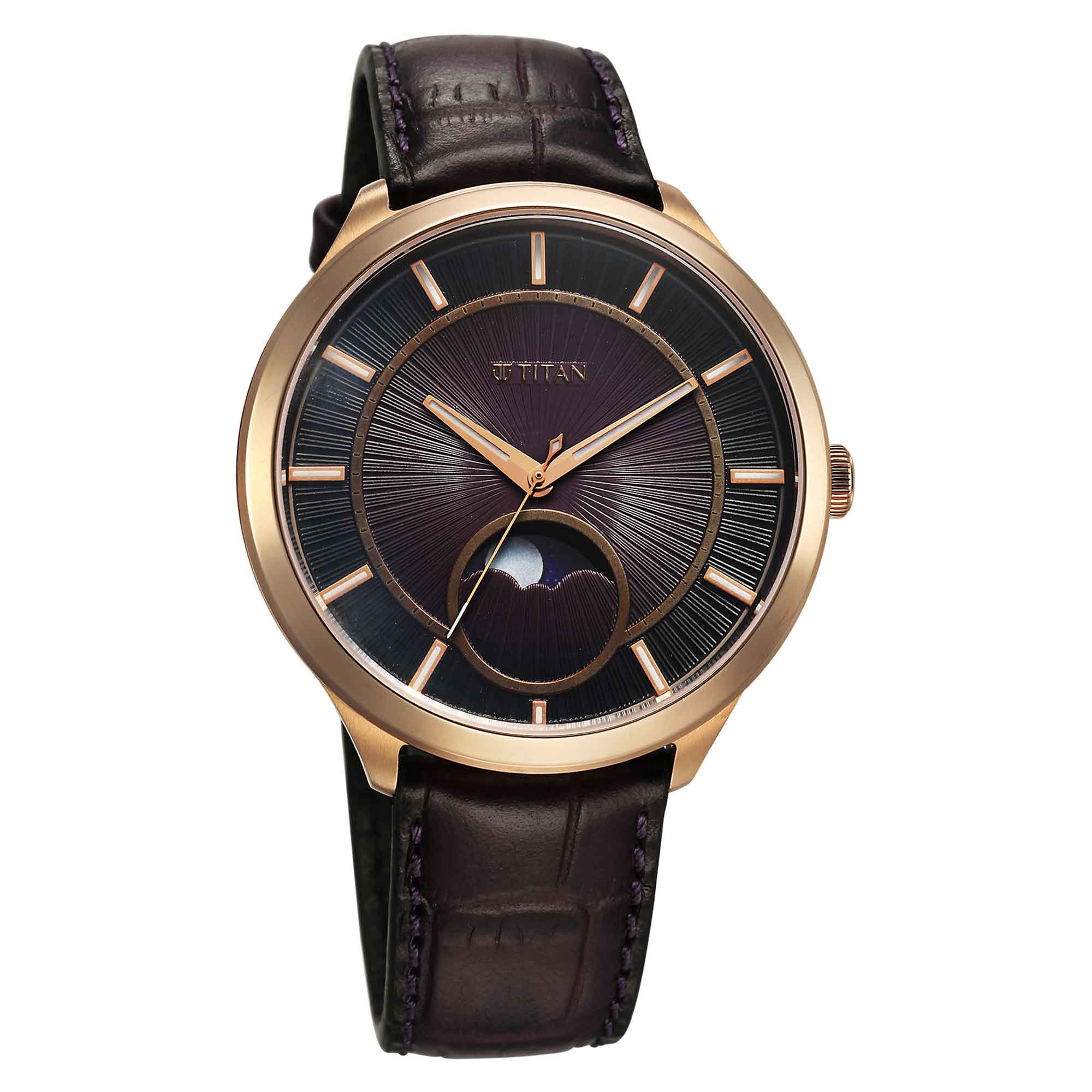 Titan Stellar Caelum Sun Moon Purple Sub-Dial Watch - Image 2