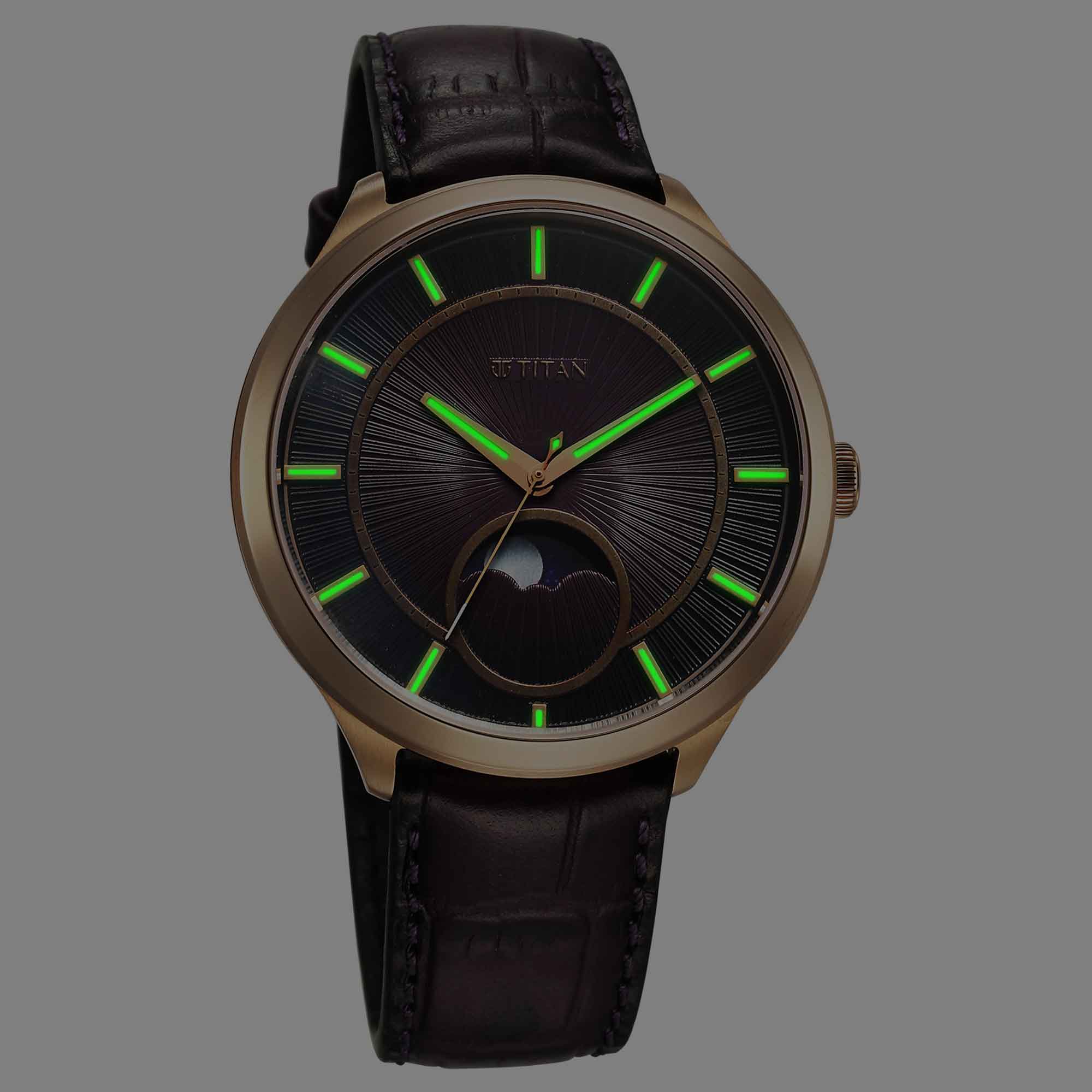 Titan Stellar Caelum Sun Moon Purple Sub-Dial Watch - Image 4