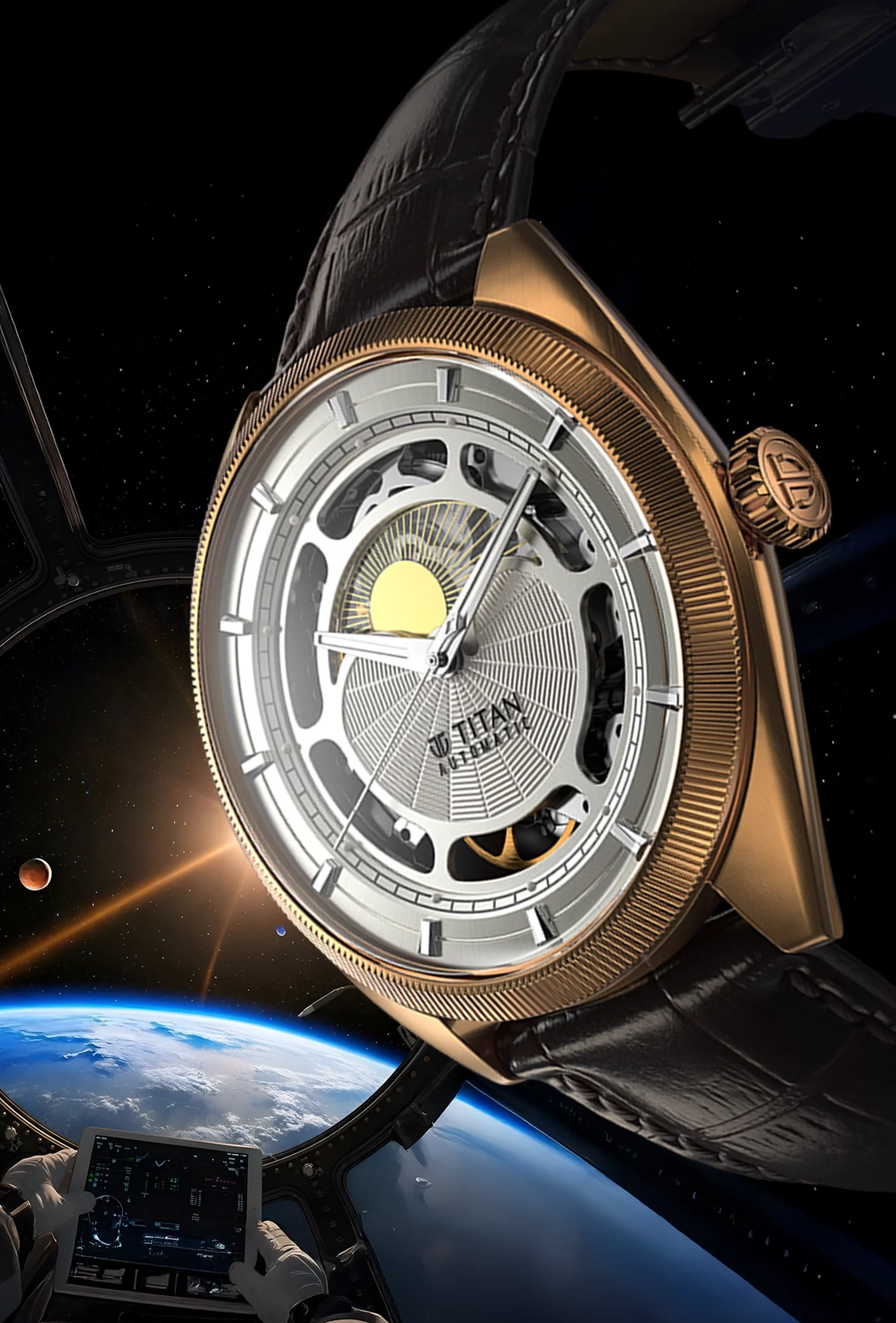 Titan Stellar Cupola Sun Moon Disc Automatic Watch - Image 2