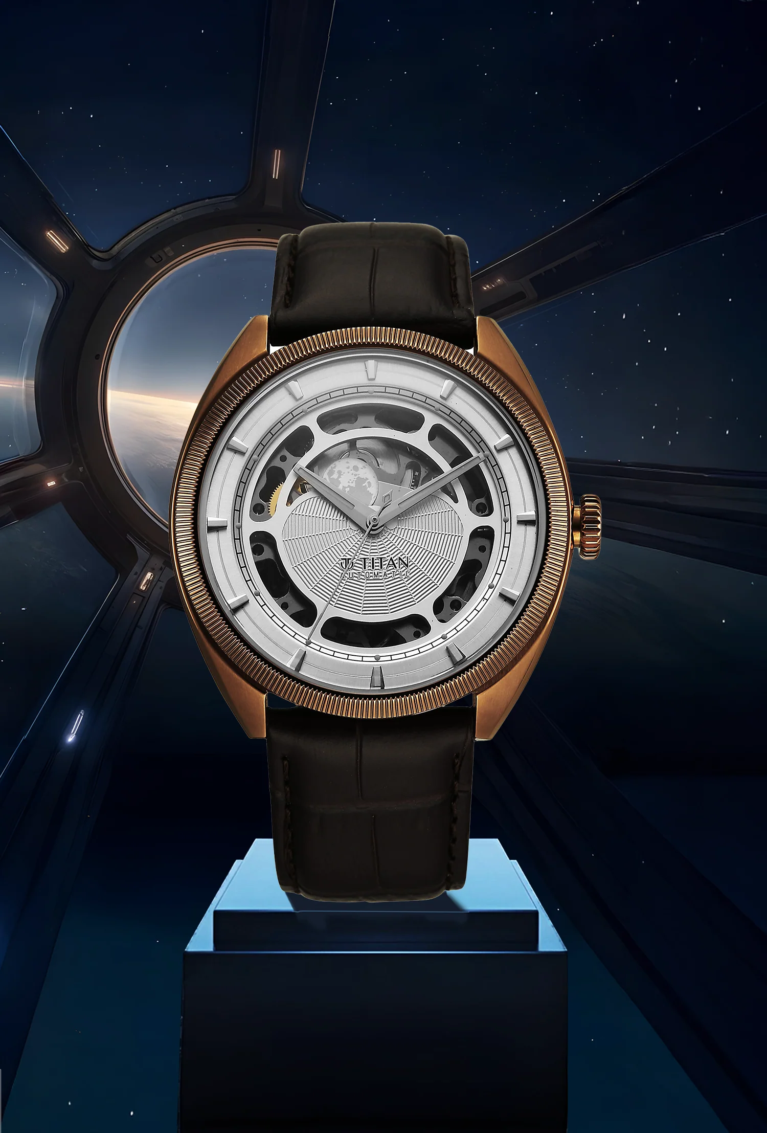 Titan Stellar Cupola Sun Moon Disc Automatic Watch - Image 3