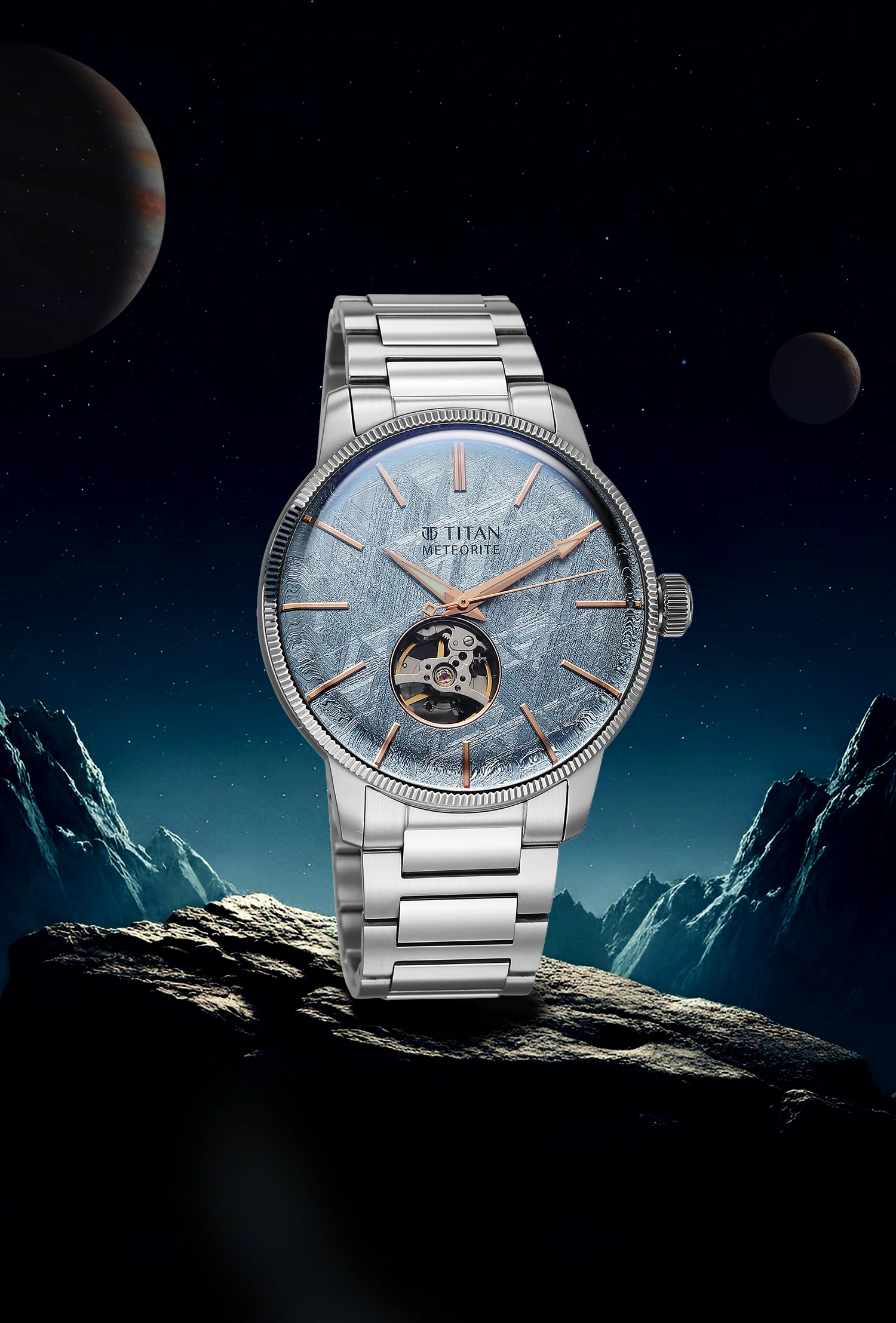 Titan Stellar Meteorite Open-Heart Dial Automatic Watch - Image 3