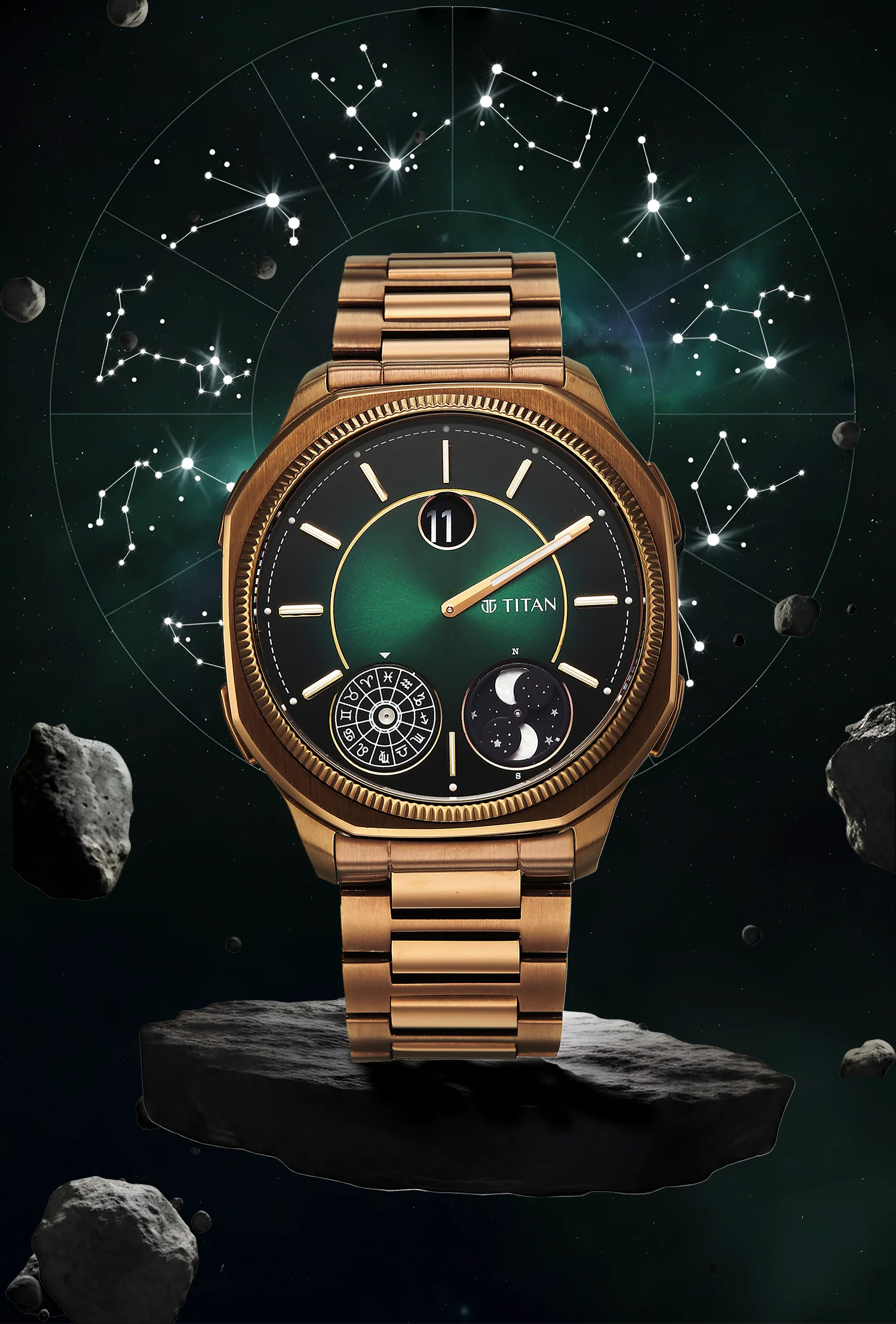 Titan Stellar Jumping Hour Micromotors Dual Moonphase Watch - Image 2