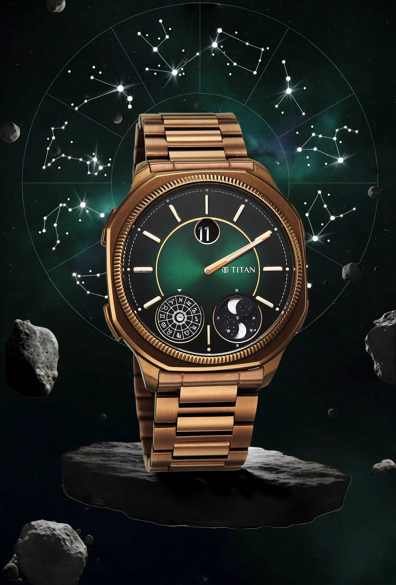 Titan Stellar Jumping Hour Micromotors Dual Moonphase Watch - Image 3