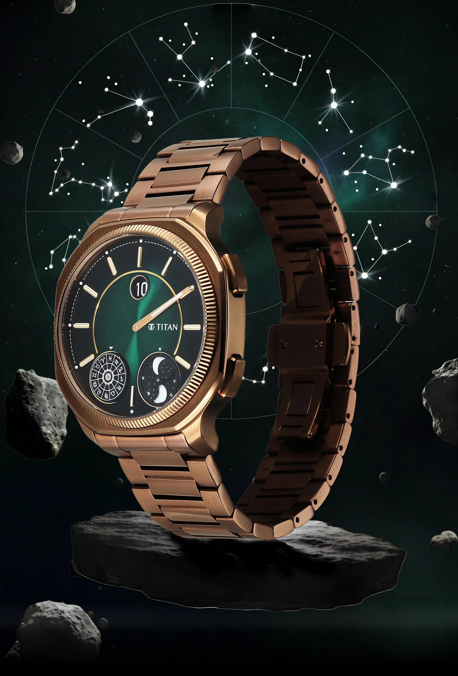 Titan Stellar Jumping Hour Micromotors Dual Moonphase Watch - Image 4