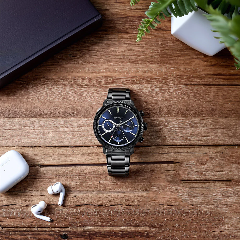 Titan Stellar Blue Dial Multifunctional Analog Watch - Image 7