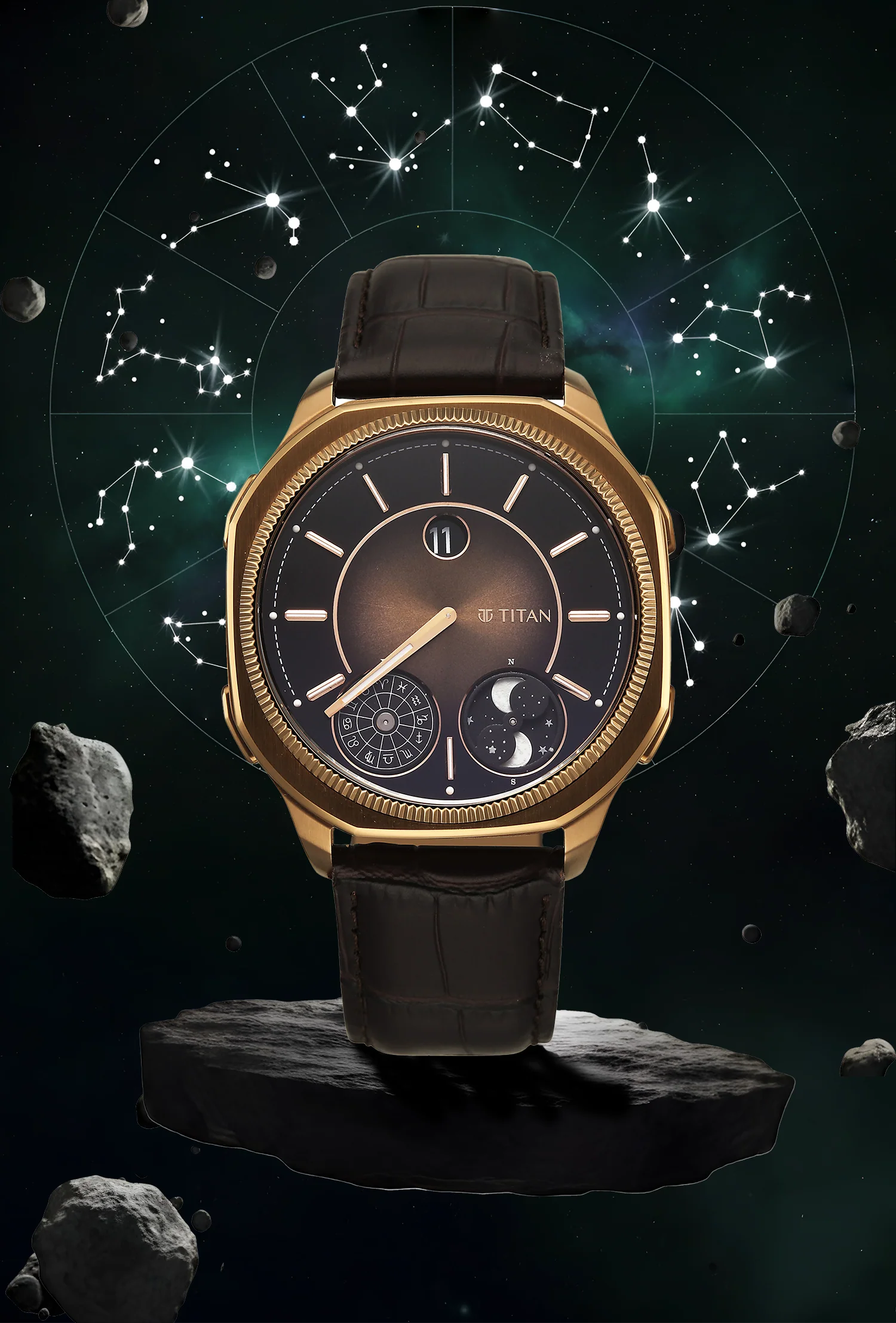 Titan Stellar Jumping Hour Micromotors Dual Moonphase Watch - Image 2