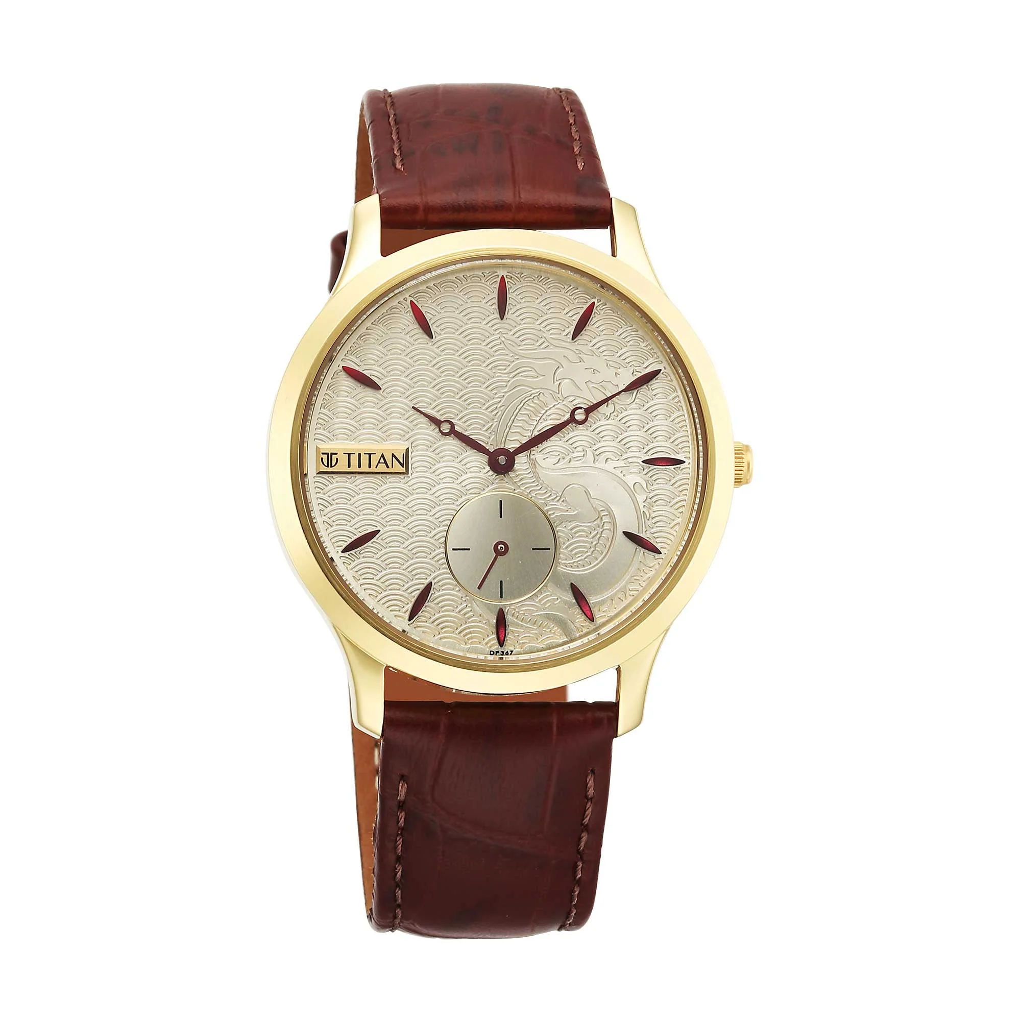 Titan Tet Light Champange Dial Analog Leather Strap Watch for Men - Image 3