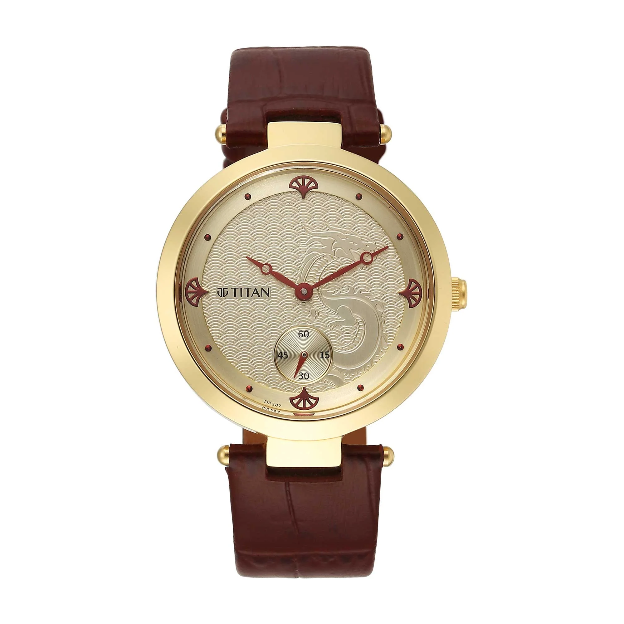 Titan Tet Light Champange Dial Analog Leather Strap Watch for Men - Image 2