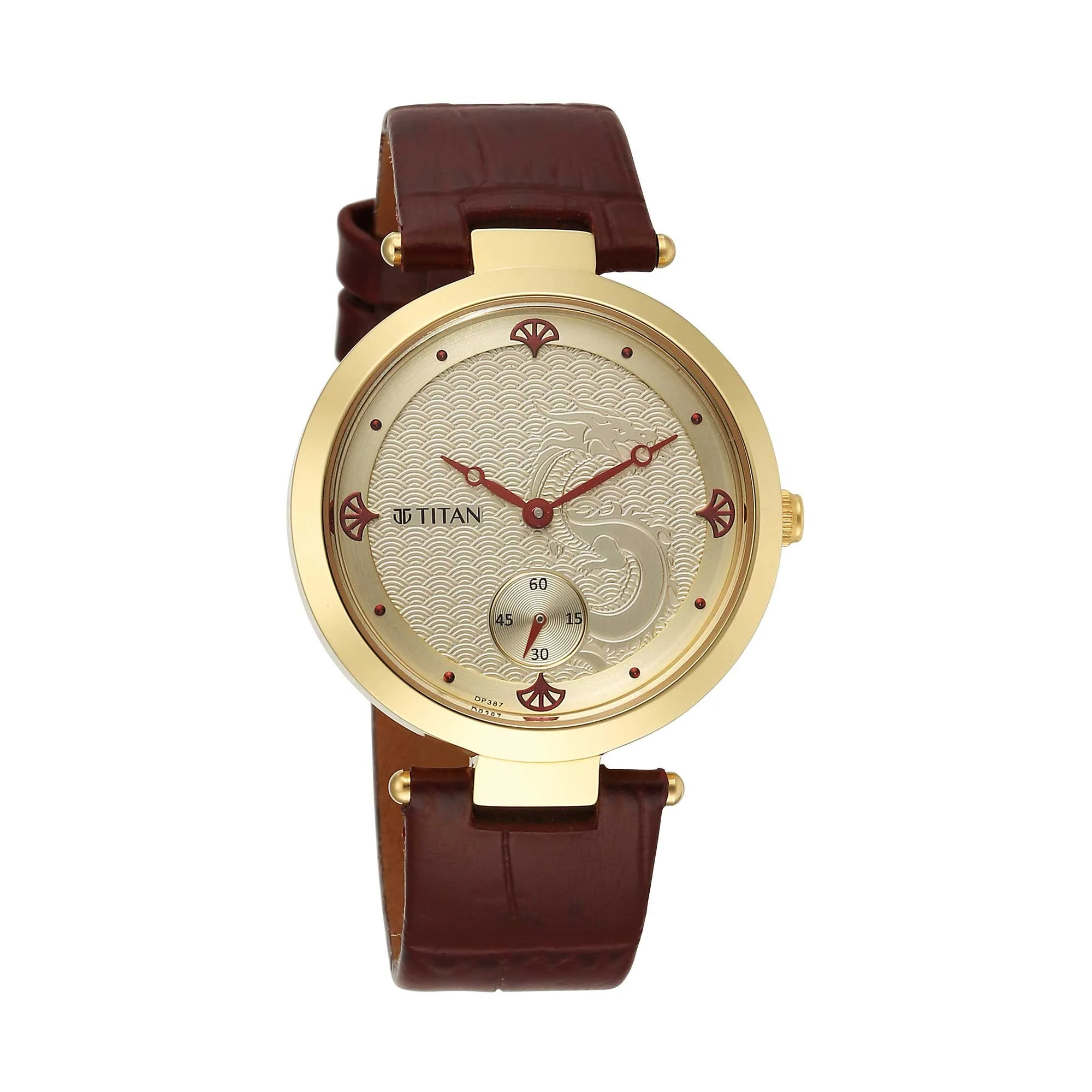 Titan Tet Light Champange Dial Analog Leather Strap Watch for Men - Image 3