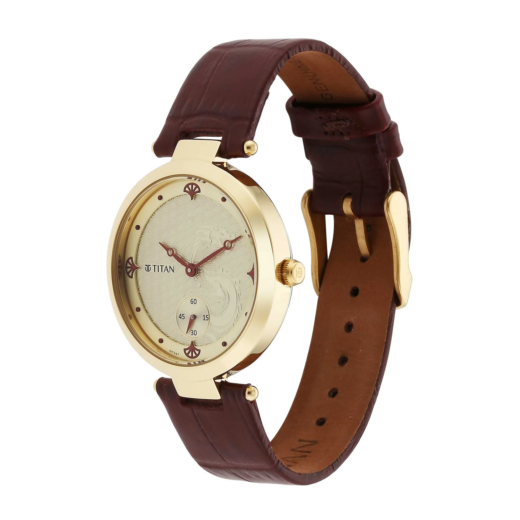 Titan Tet Light Champange Dial Analog Leather Strap Watch for Men - Image 4