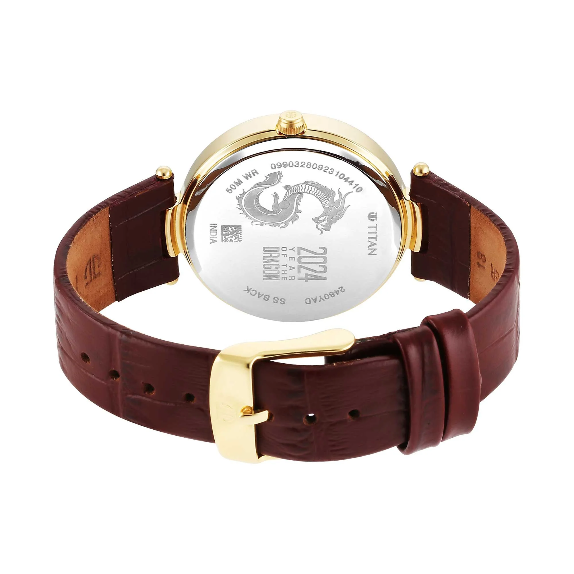 Titan Tet Light Champange Dial Analog Leather Strap Watch for Men - Image 6