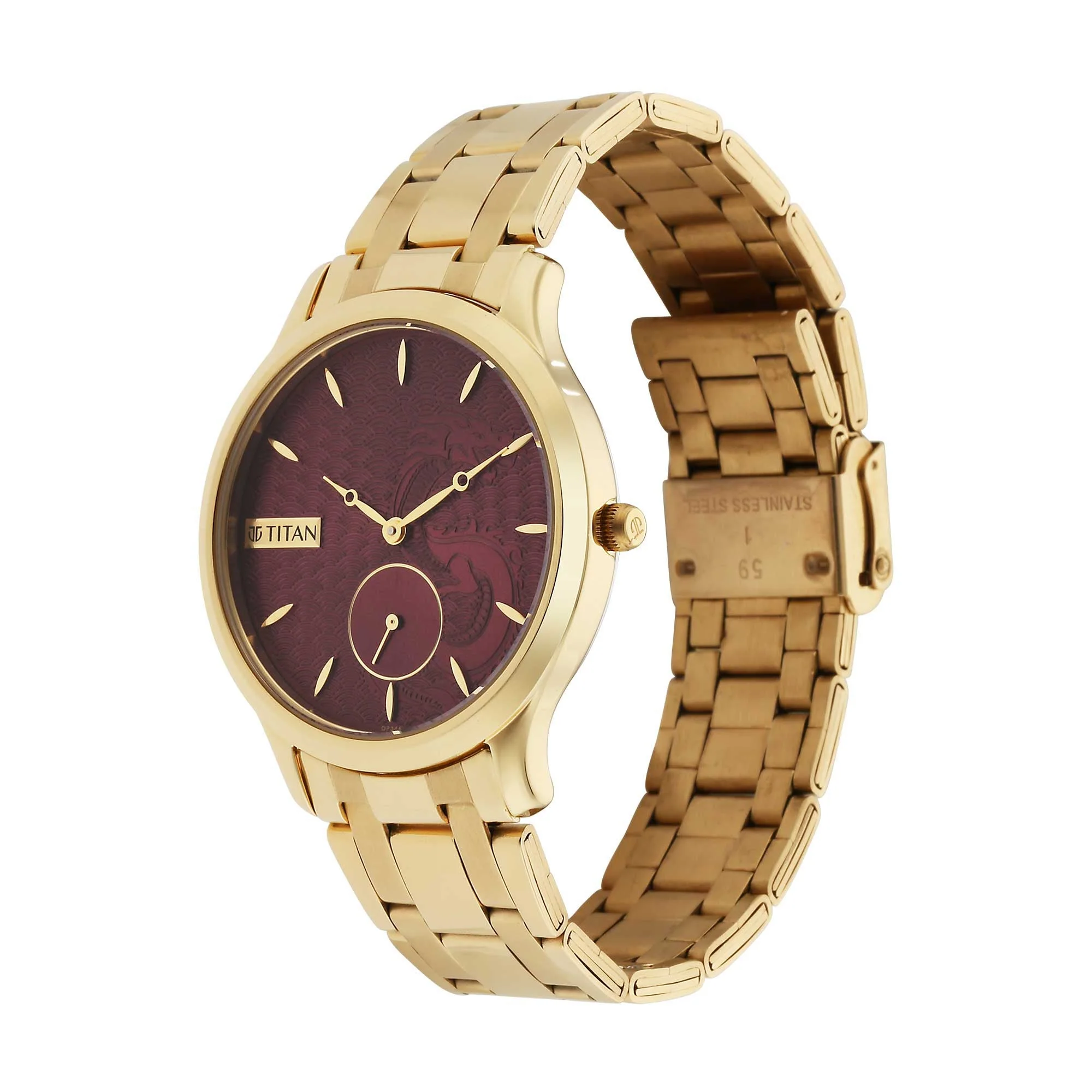 Titan Tet Red Dial Analog Stainless steel Strap Watch for Men - Image 4