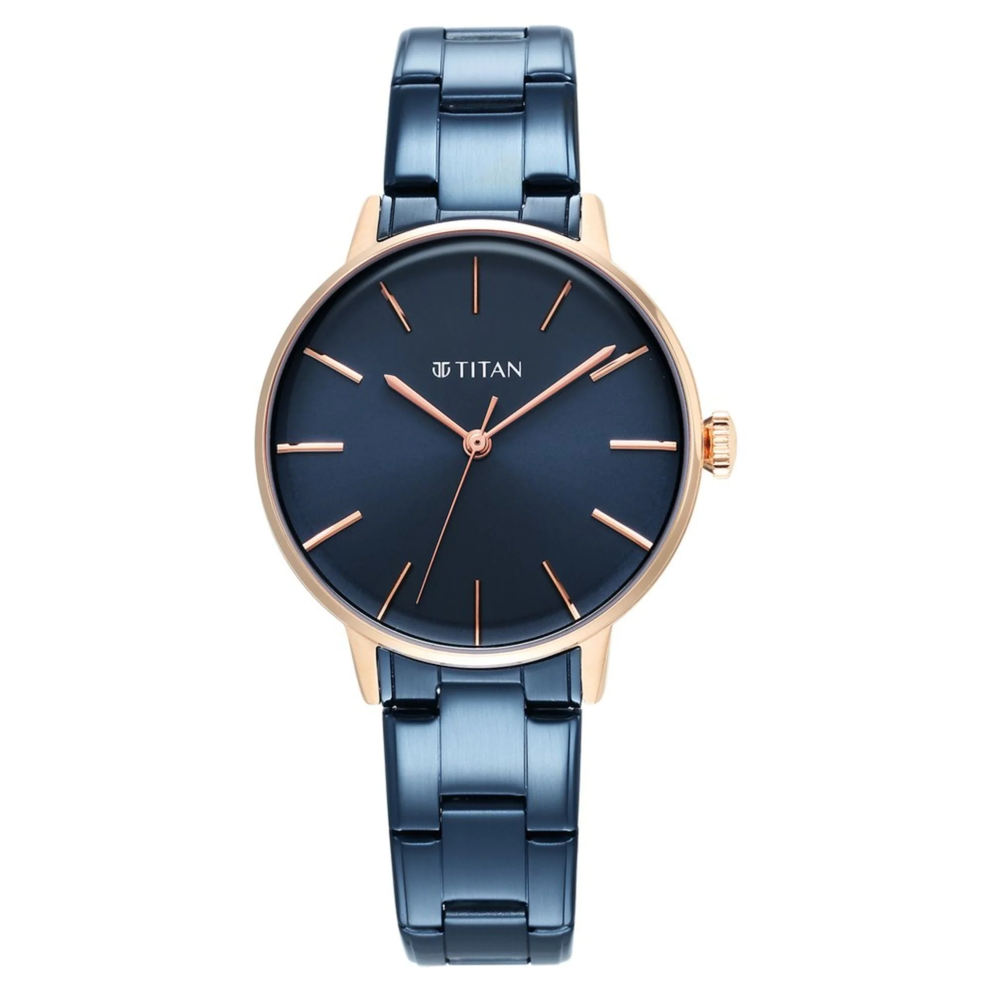Titan TGIF Quartz Analog Blue Dial Blue Stainless Steel Strap Watch for Women - Image 2