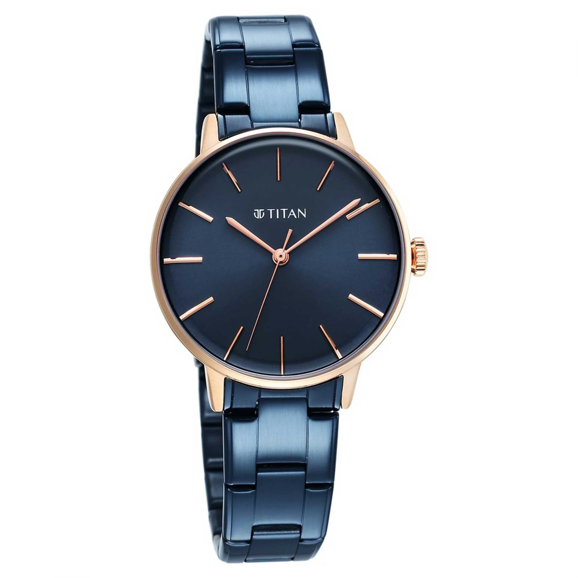 Titan TGIF Quartz Analog Blue Dial Blue Stainless Steel Strap Watch for Women - Image 3