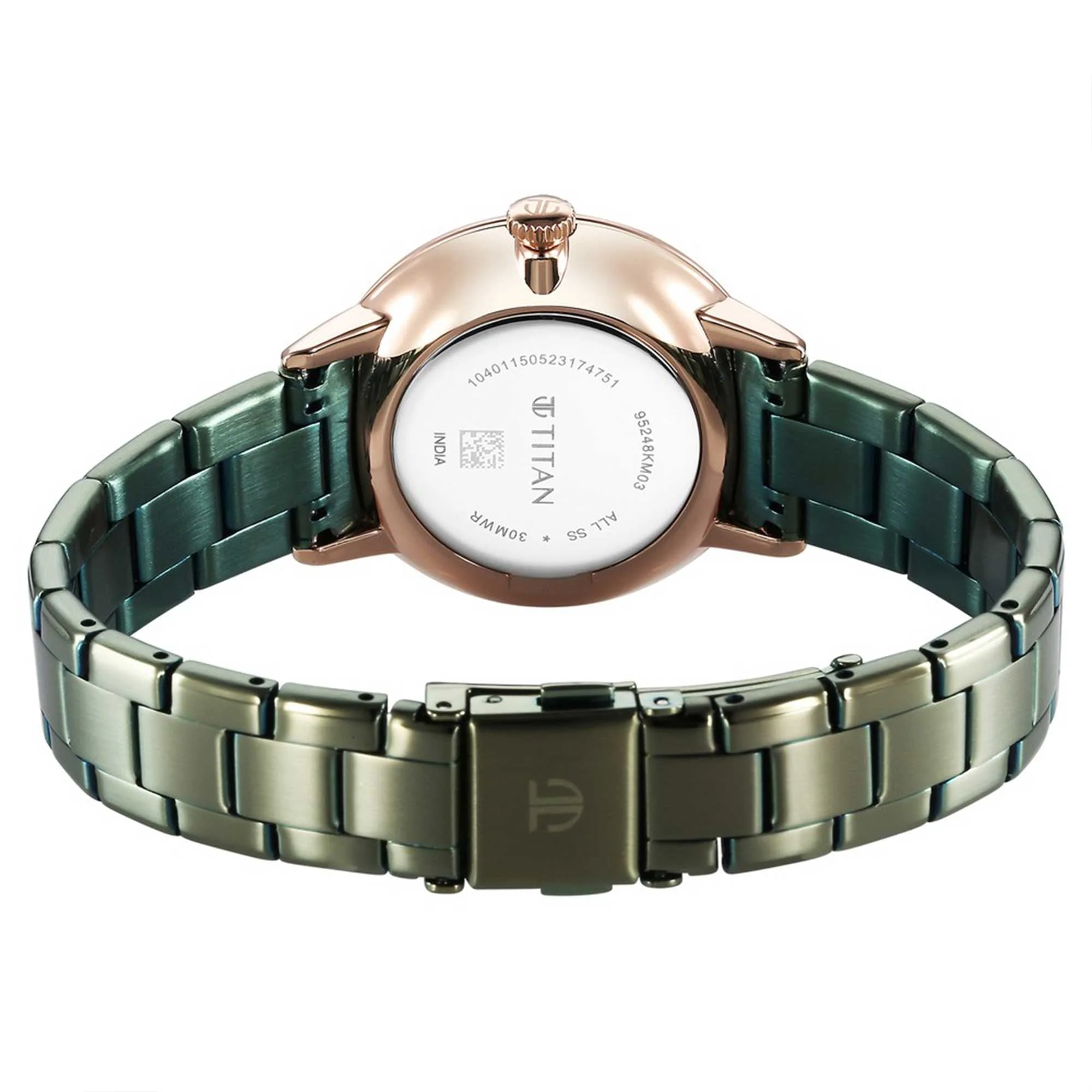 Titan TGIF Quartz Analog Green Dial Green Stainless Steel Strap Watch for Women - Image 6