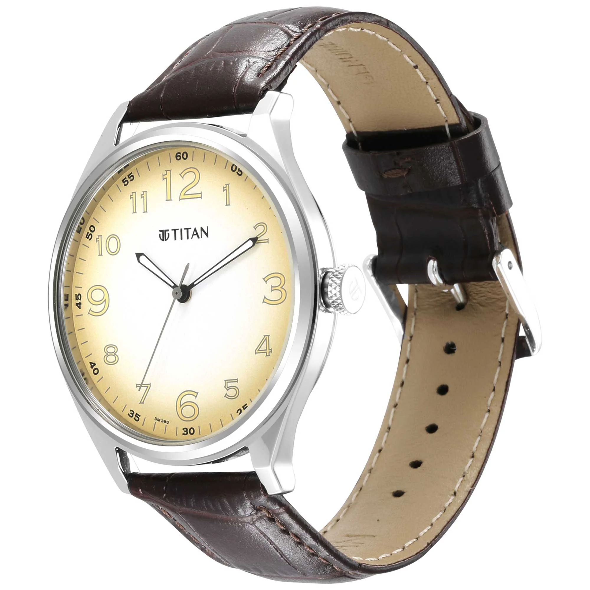 Titan Trendsetters Beige Dial Analog Leather Strap watch for Men - Image 3