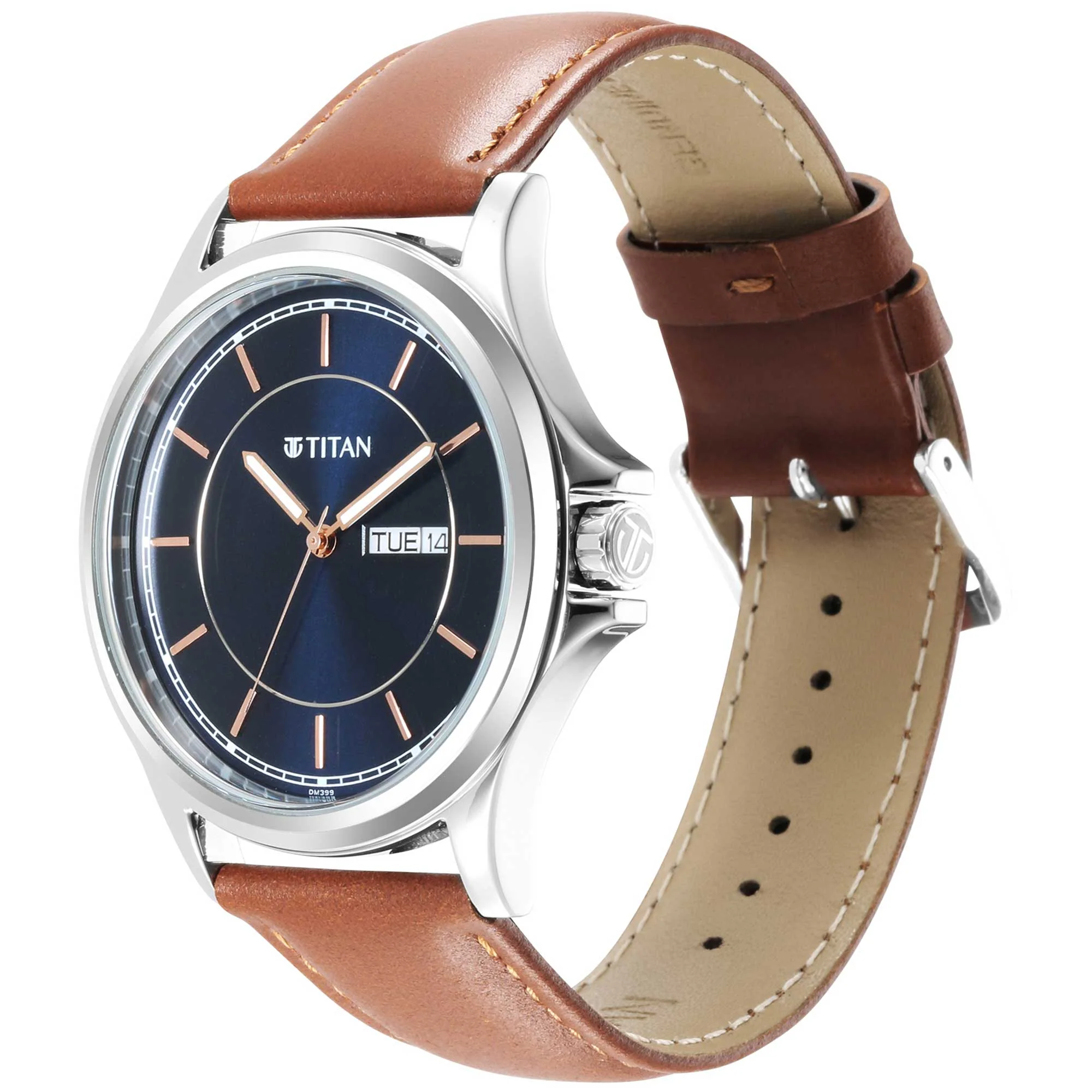 Titan Trendsetters Blue Dial Analog Leather Strap watch for Men - Image 3