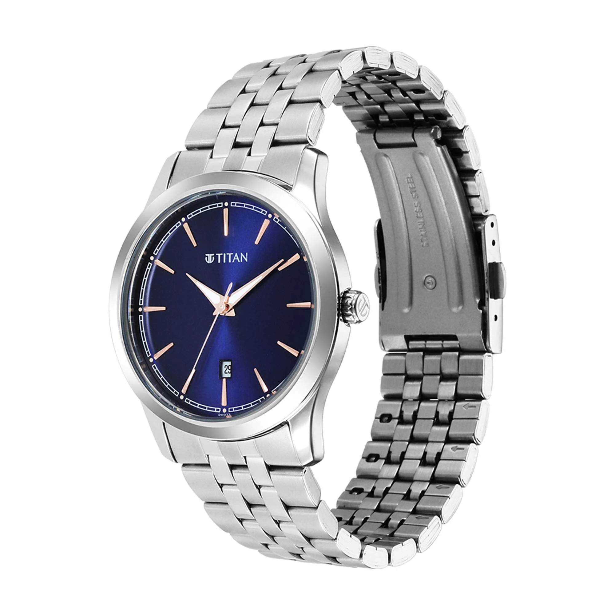 Titan Trendsetters Blue Dial Analog Stainless Steel Strap watch for Men - Image 4