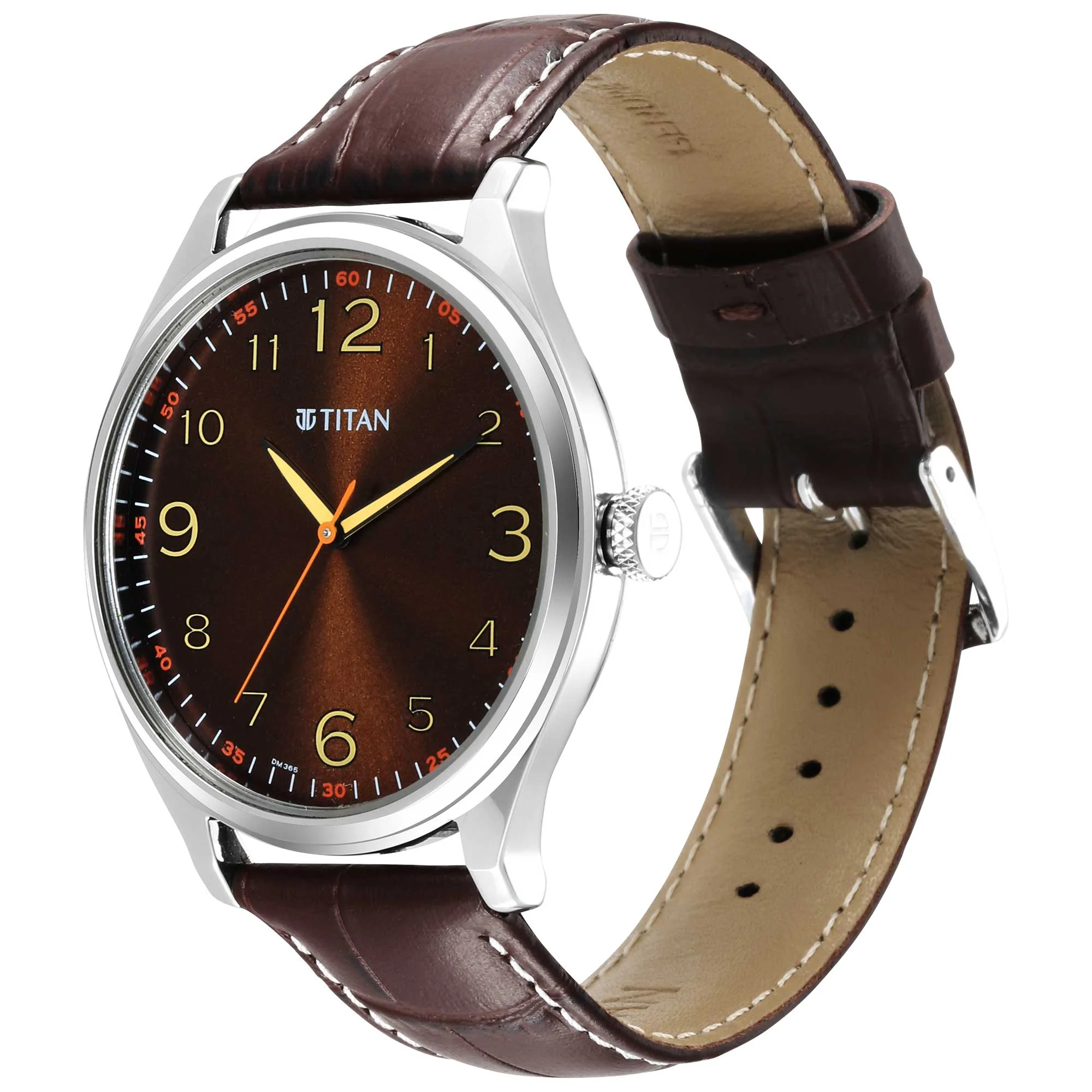 Titan Trendsetters Dark Brown Dial Analog Leather Strap watch for Men - Image 3