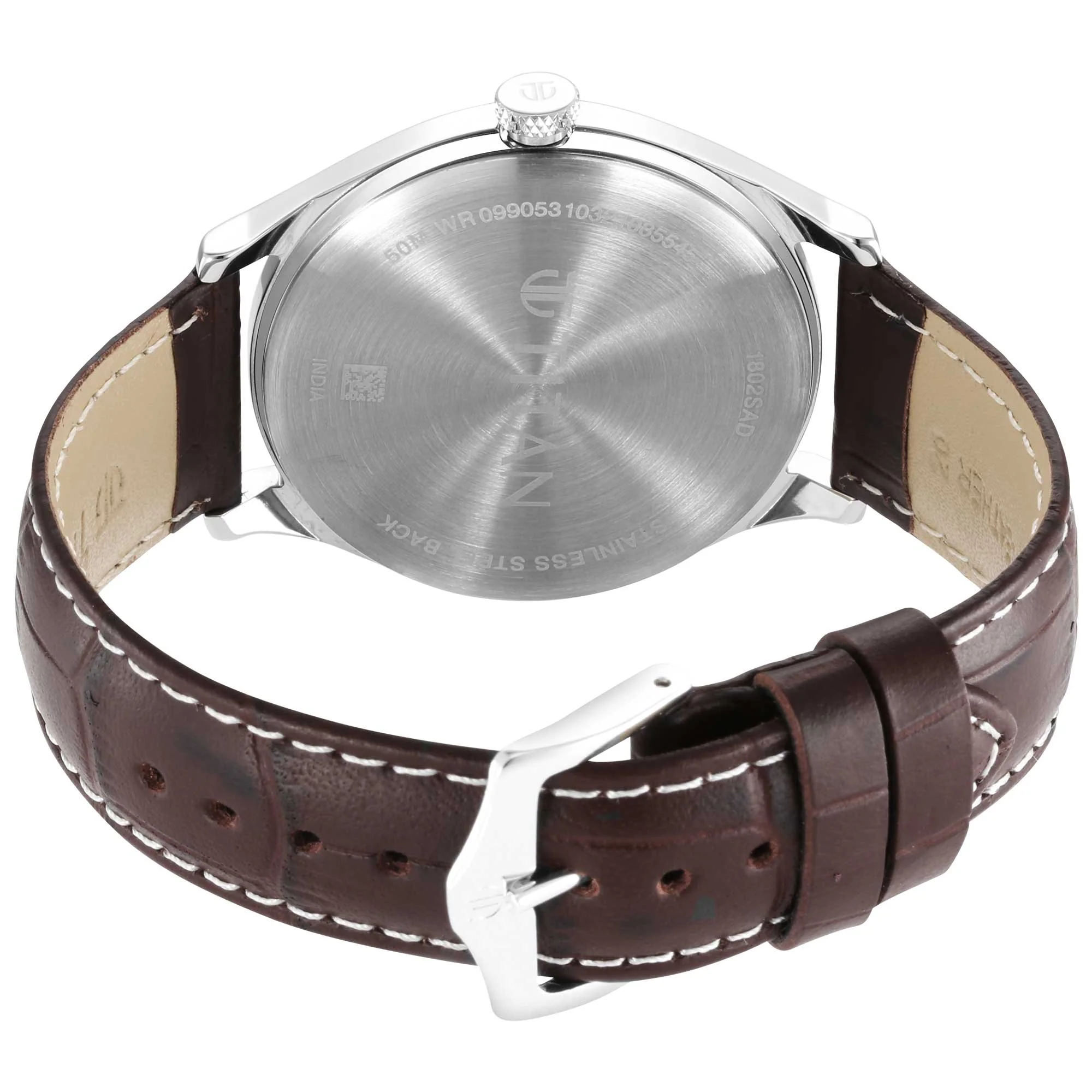 Titan Trendsetters Dark Brown Dial Analog Leather Strap watch for Men - Image 5