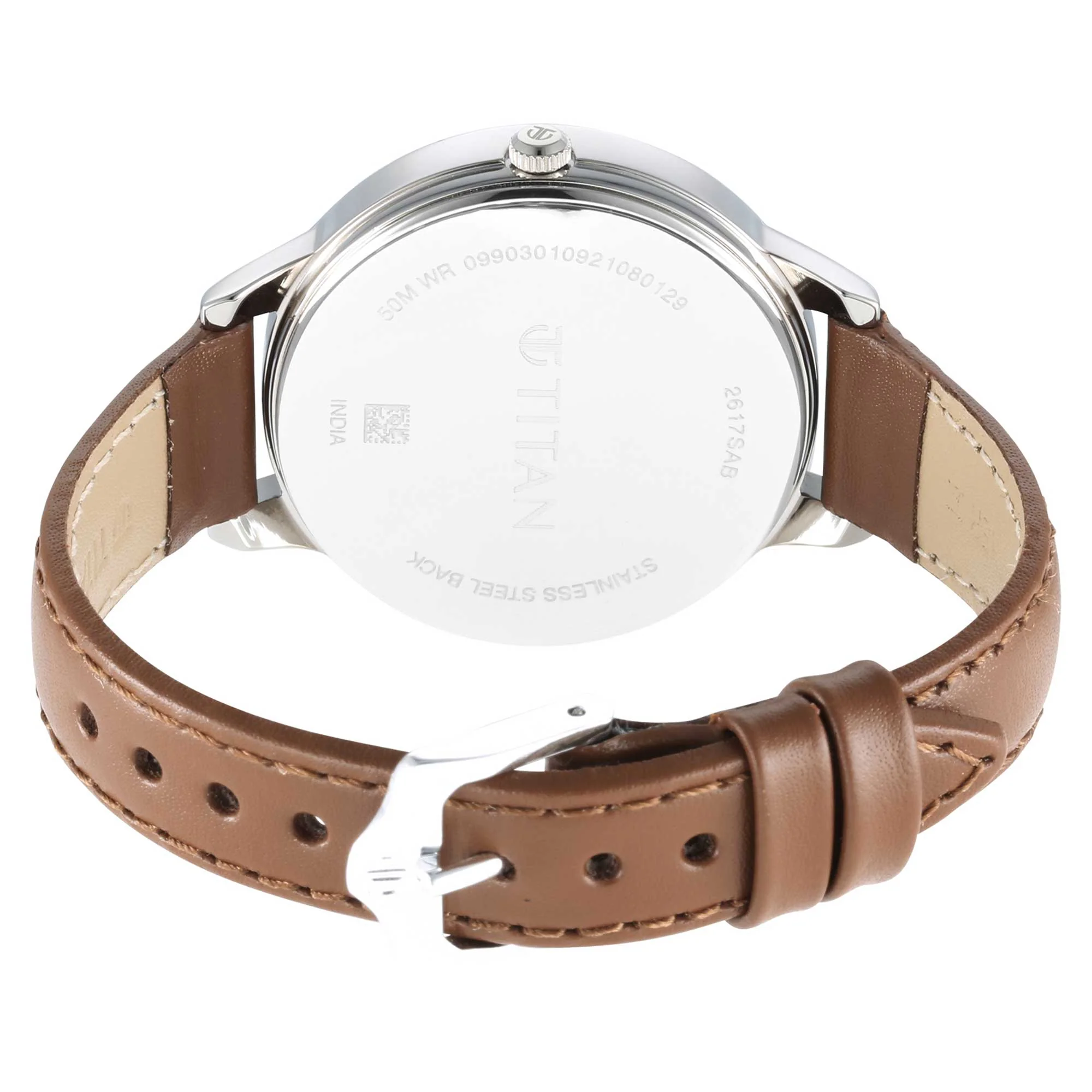 Titan Trendsetters Light Rose Gold Dial Analog Leather Strap watch for Women - Image 5