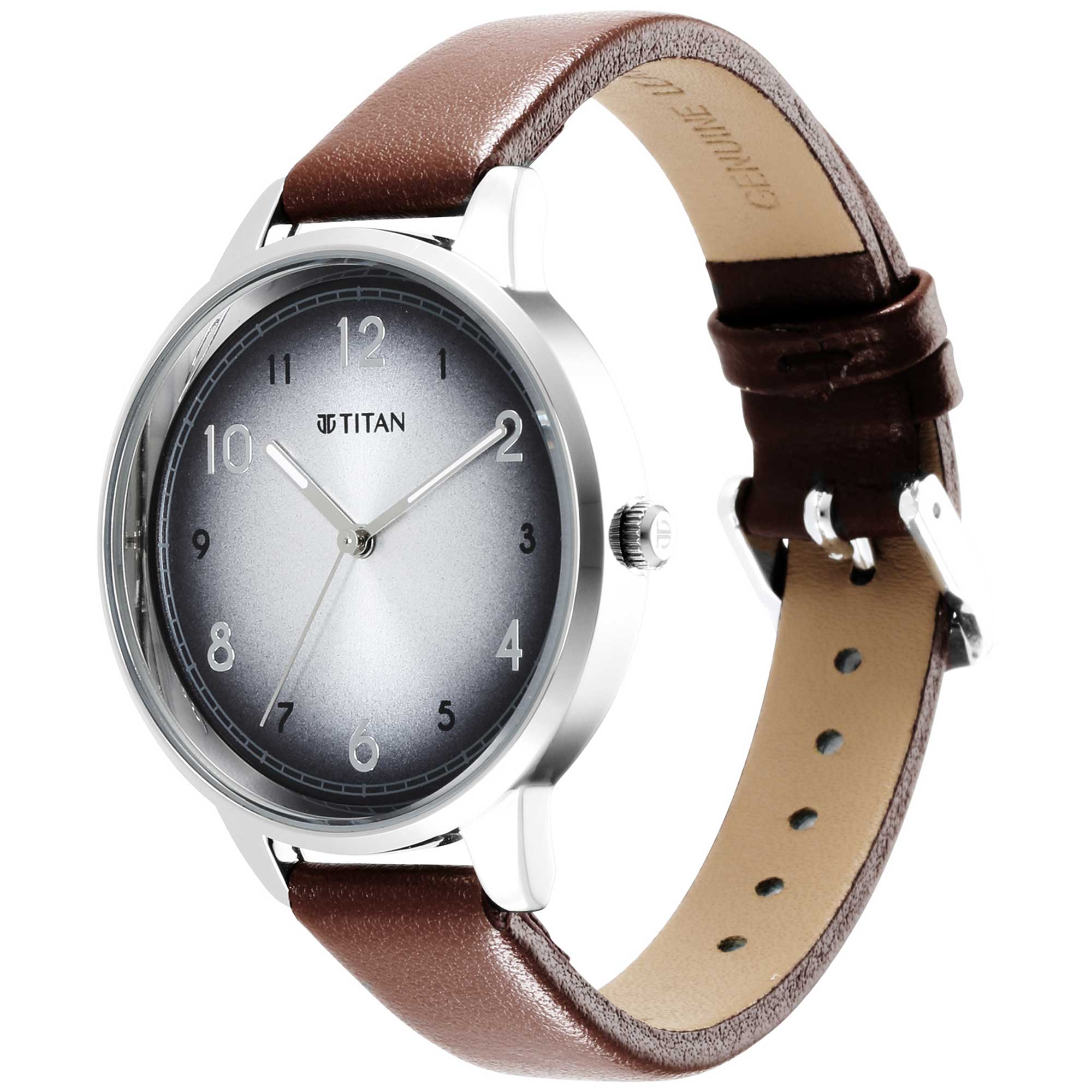 Titan Trendsetters Silver white Dial Women Watch With Leather Strap - Image 3
