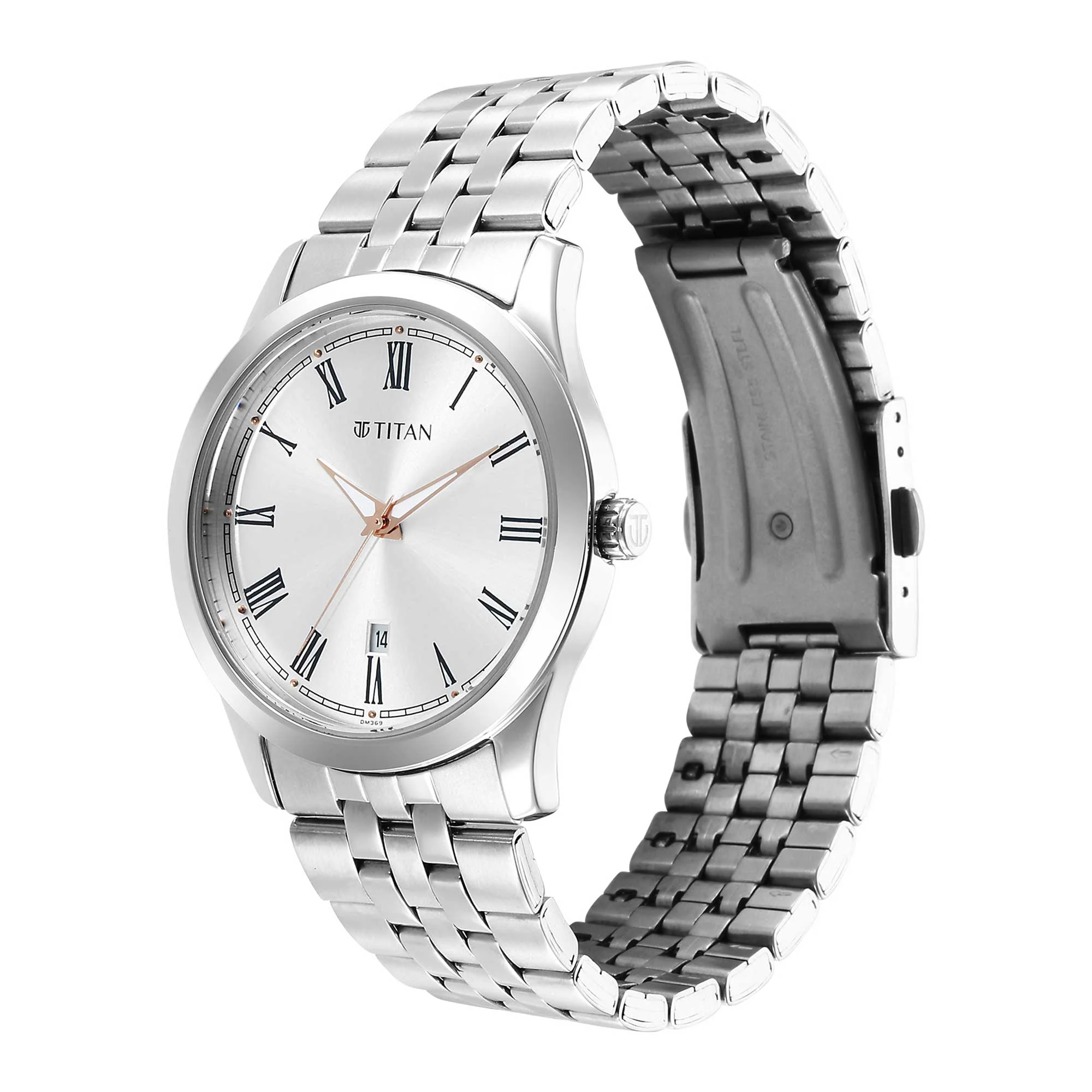 Titan Urban Analog Silver White Dial Metal Strap Watch for Men - Image 3