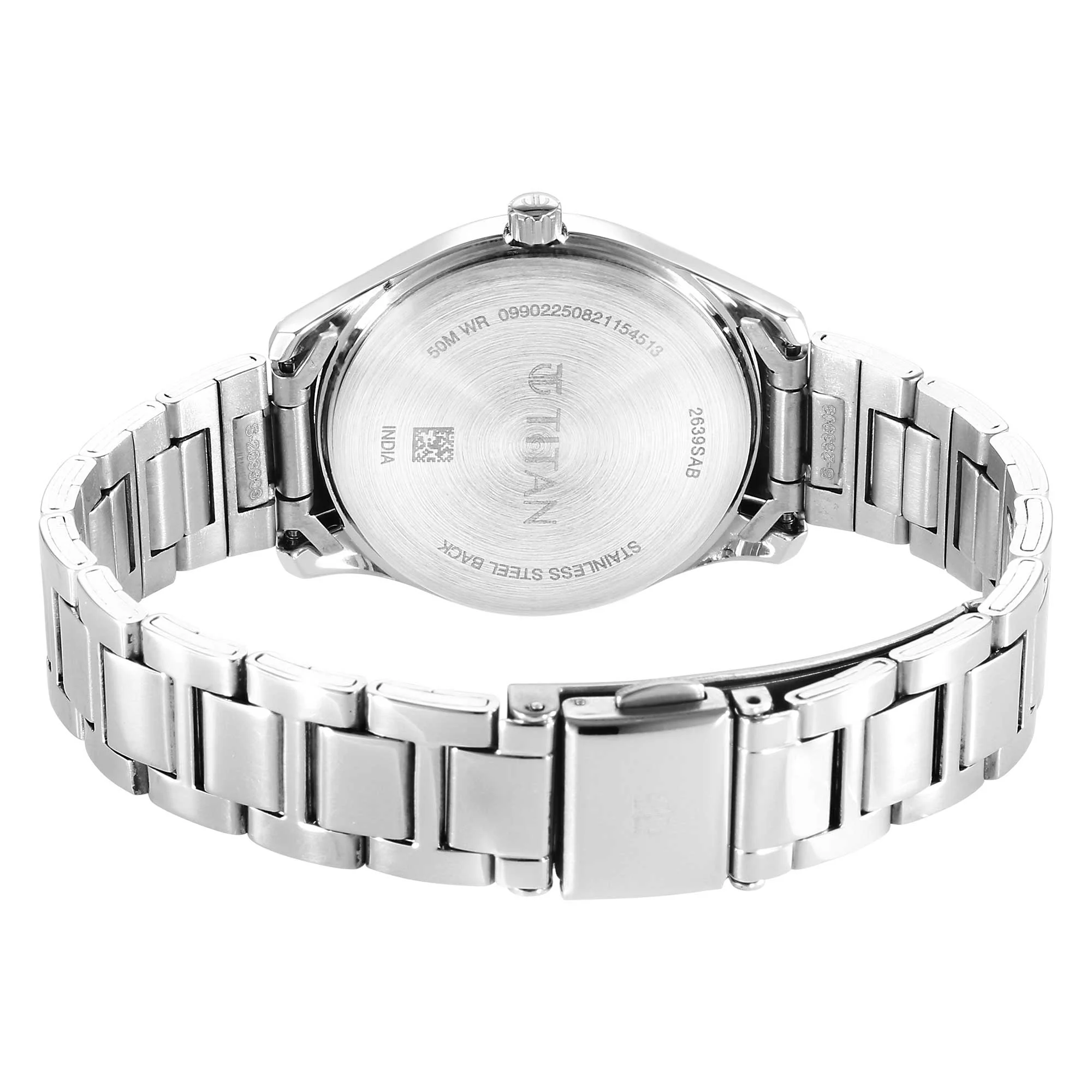 Titan Urban Biege Dial Analog Metal Strap Watch for Women - Image 5