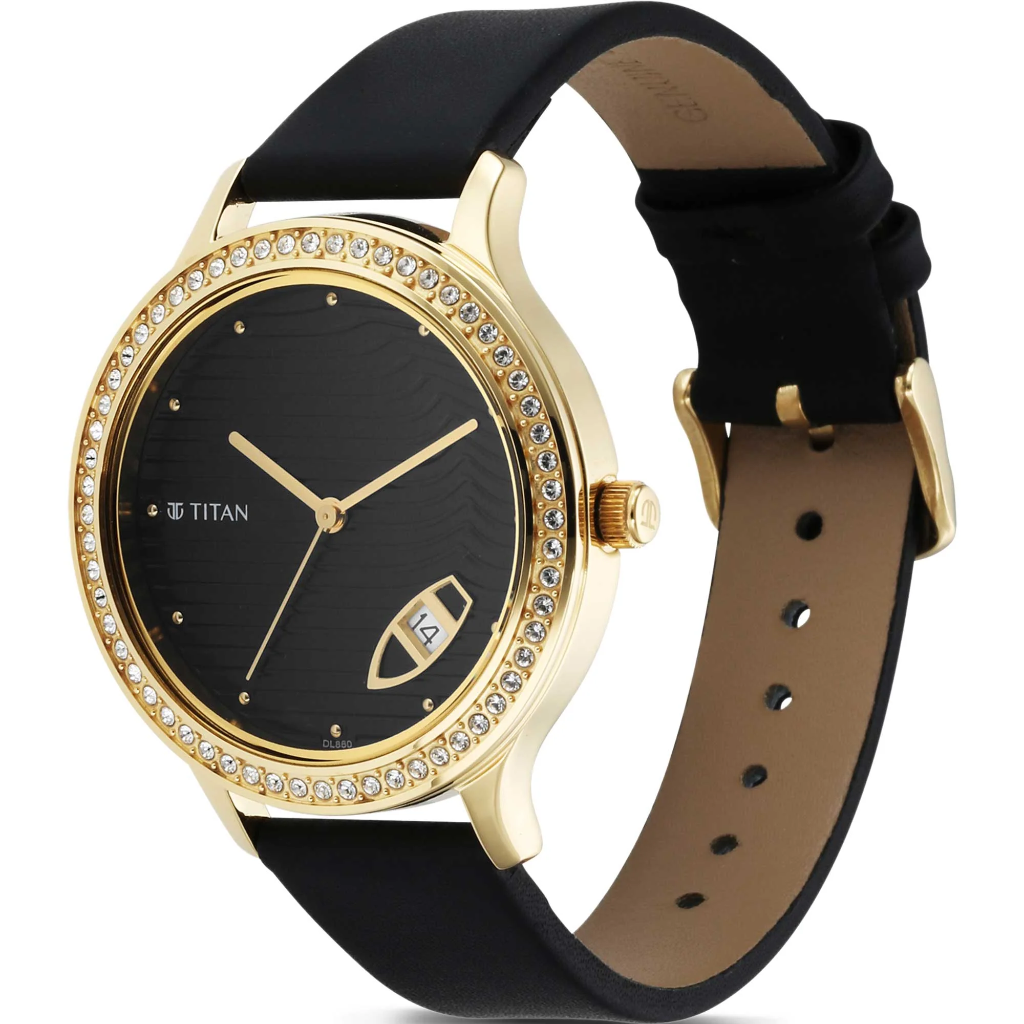 Titan Wander Black Dial Women Watch With Leather Strap - Image 3