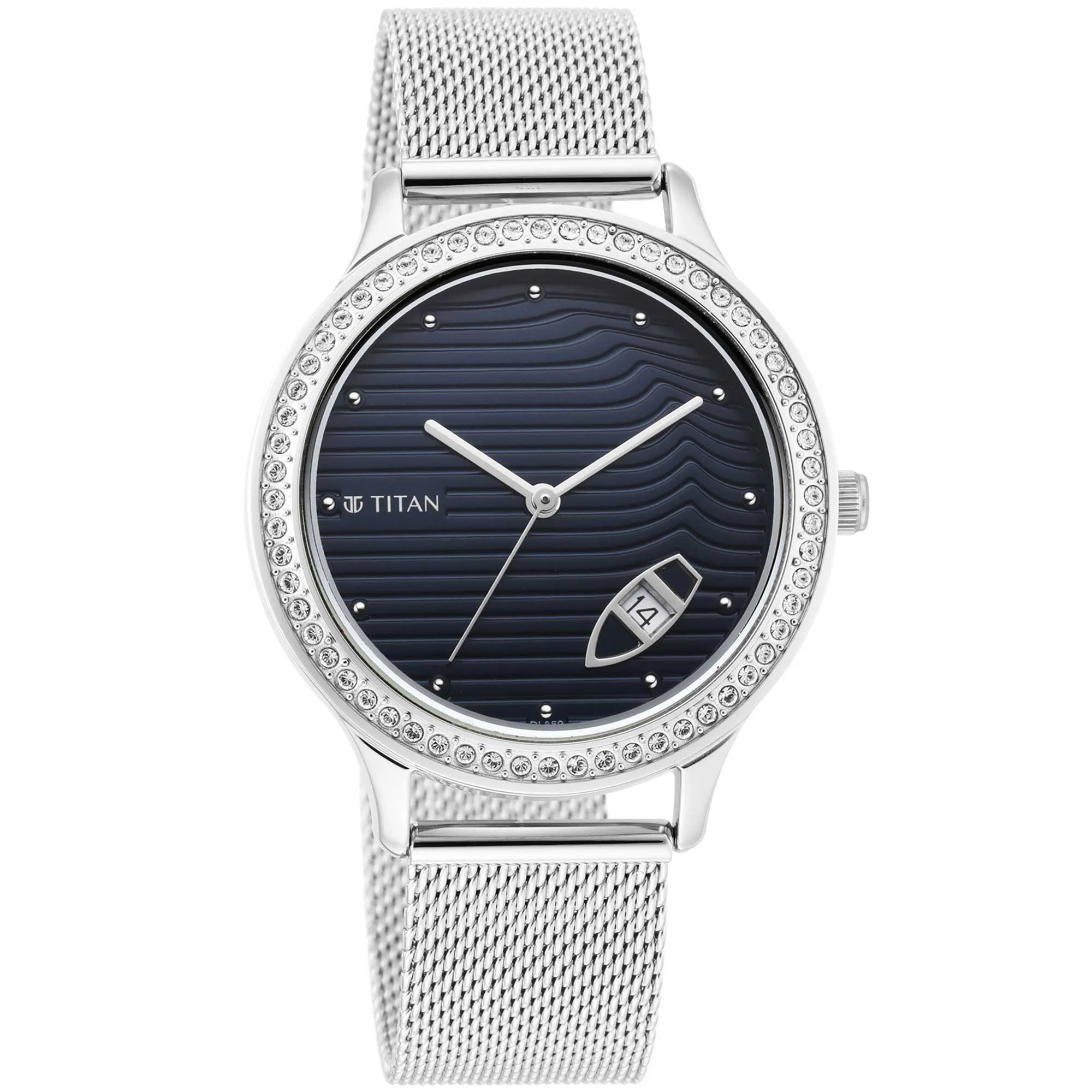 Titan Wander Dark Blue Dial Analog Stainless Steel Strap watch for Women - Image 3