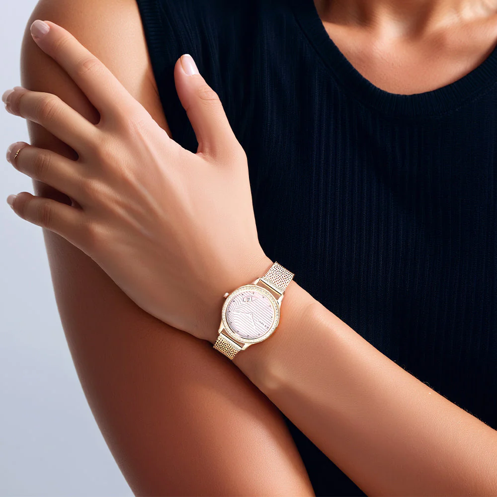 Titan Wander Light Brown Dial Analog Stainless Steel Strap Watch for Women - Image 6