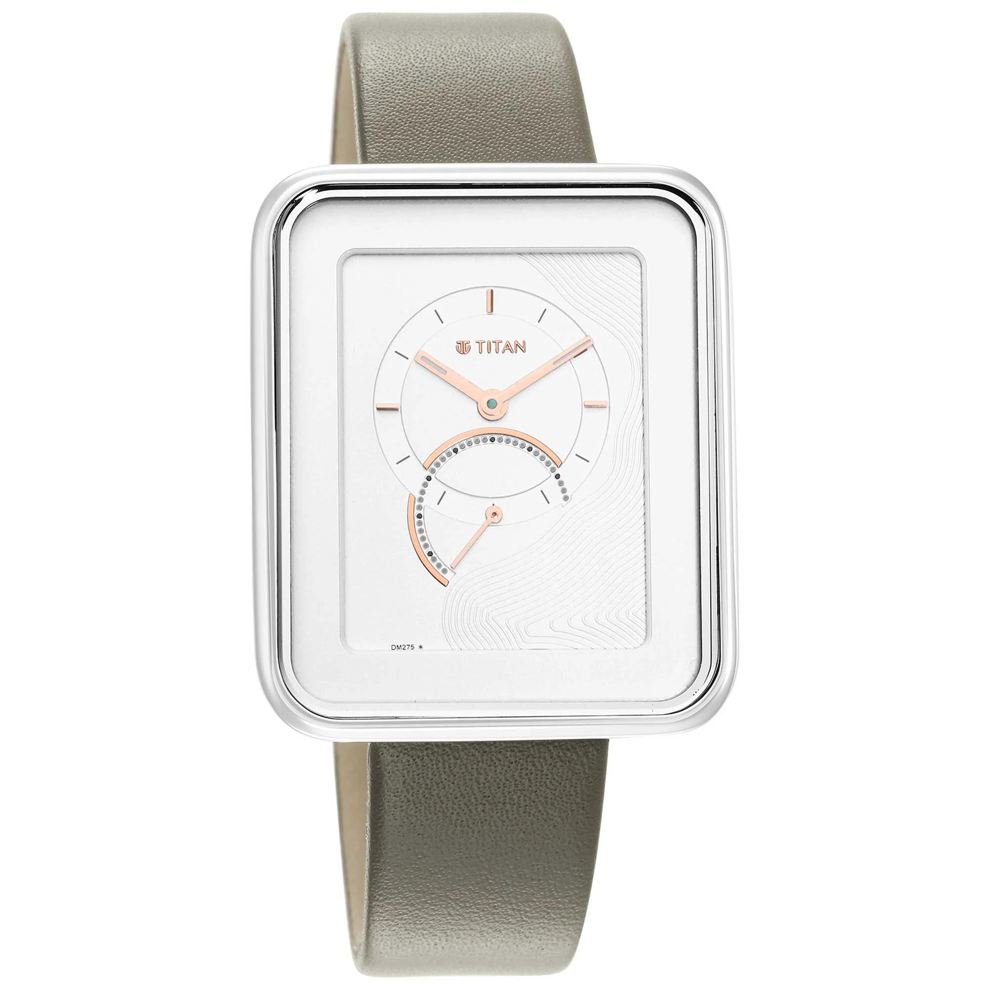 Titan Wander Silver White Dial Analog Leather Strap Watch for Women - Image 3