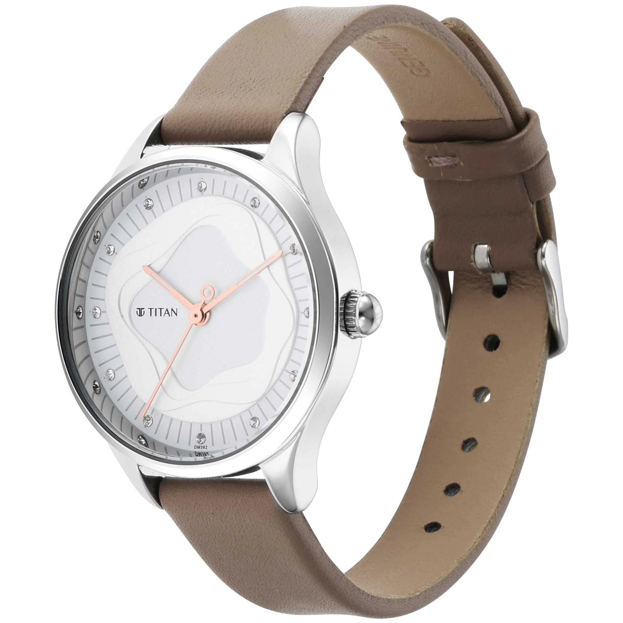 Titan Wander White Dial Analog Leather Strap watch for Women - Image 3