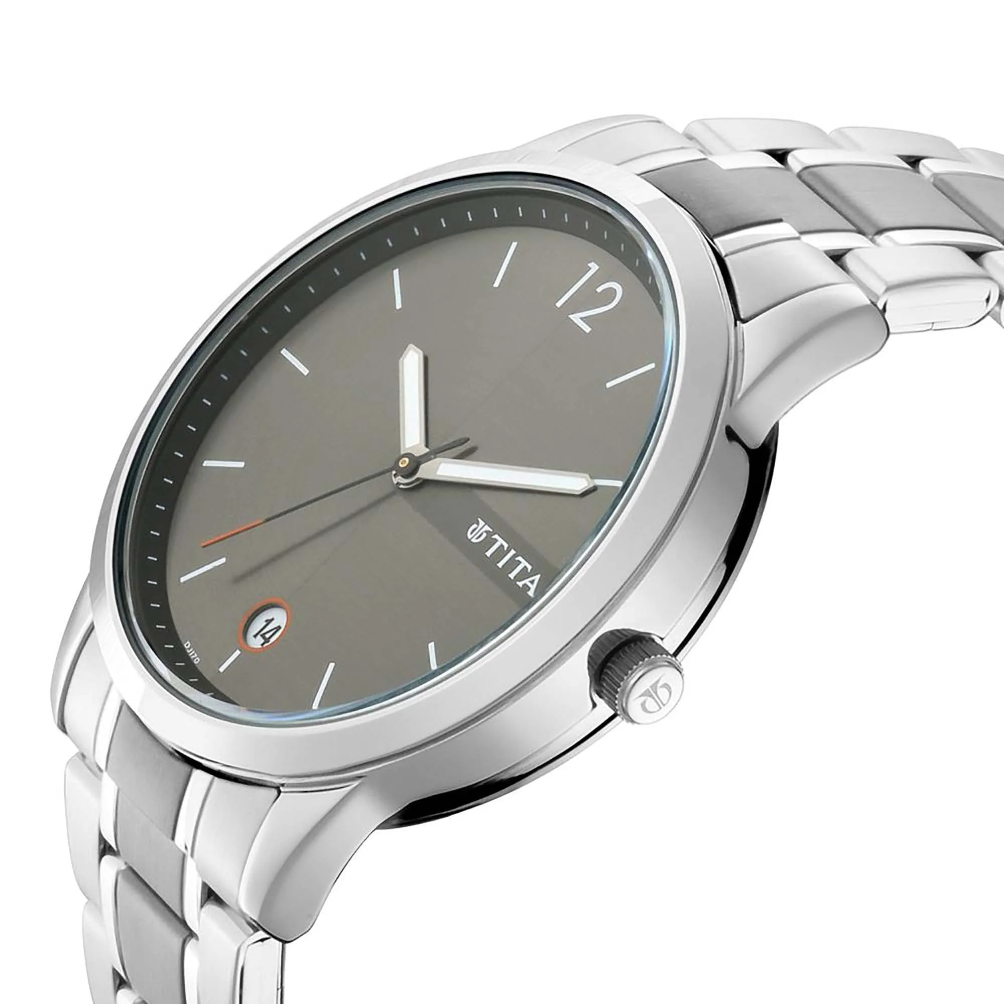 Titan Workwear Anthracite Dial Analog with Date Stainless Steel Strap watch for Men - Image 2