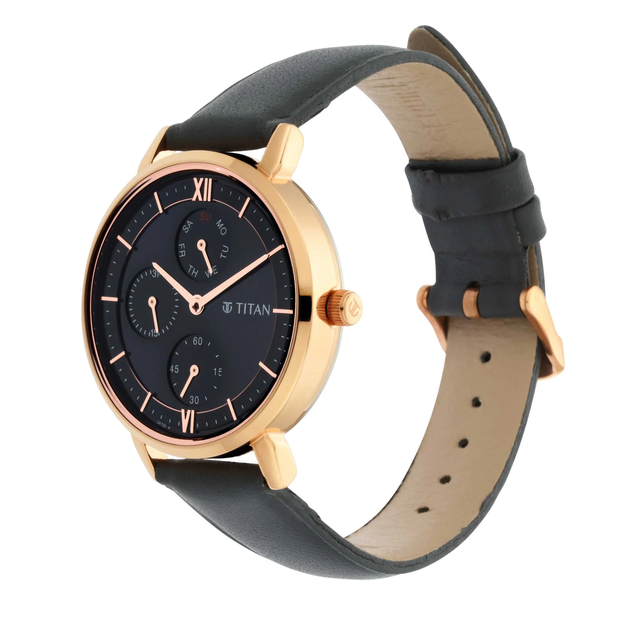 Titan Workwear Black Dial Multi Leather Strap watch for Women - Image 3
