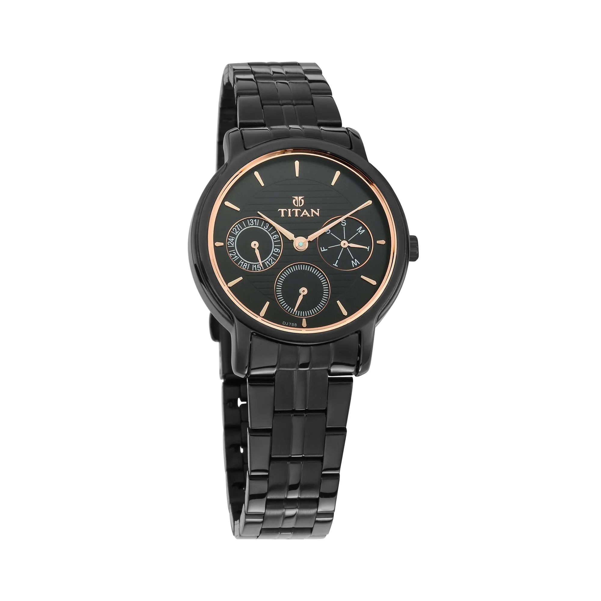 Titan Workwear Black Dial Women Watch With Stainless Steel Strap - Image 3