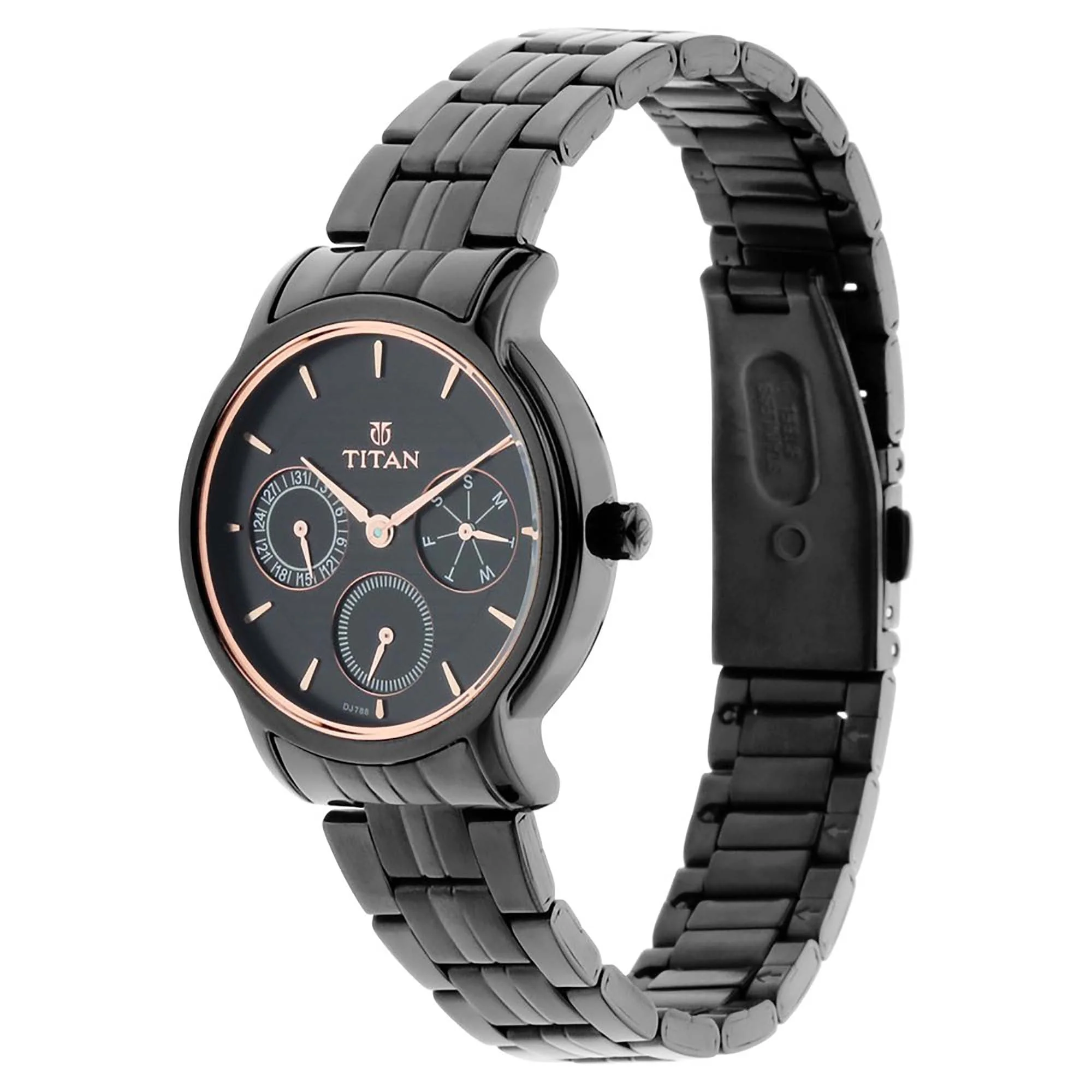 Titan Workwear Black Dial Women Watch With Stainless Steel Strap - Image 4