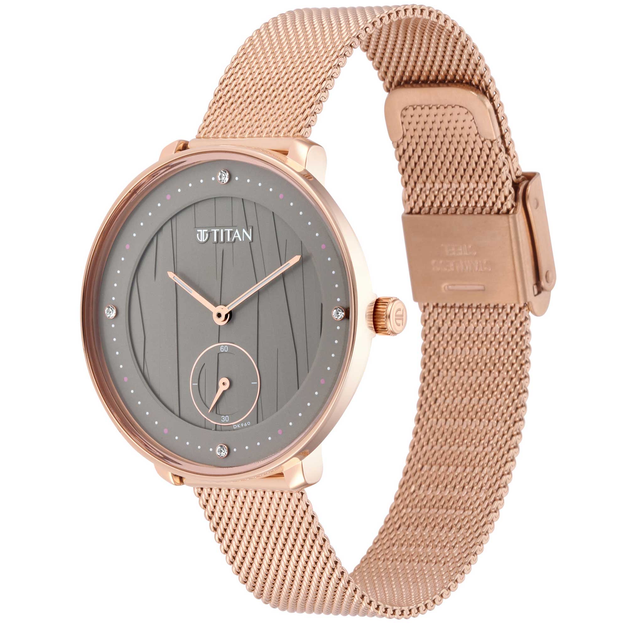 Titan Workwear Black Dial Women Watch With Stainless Steel Strap - Image 3