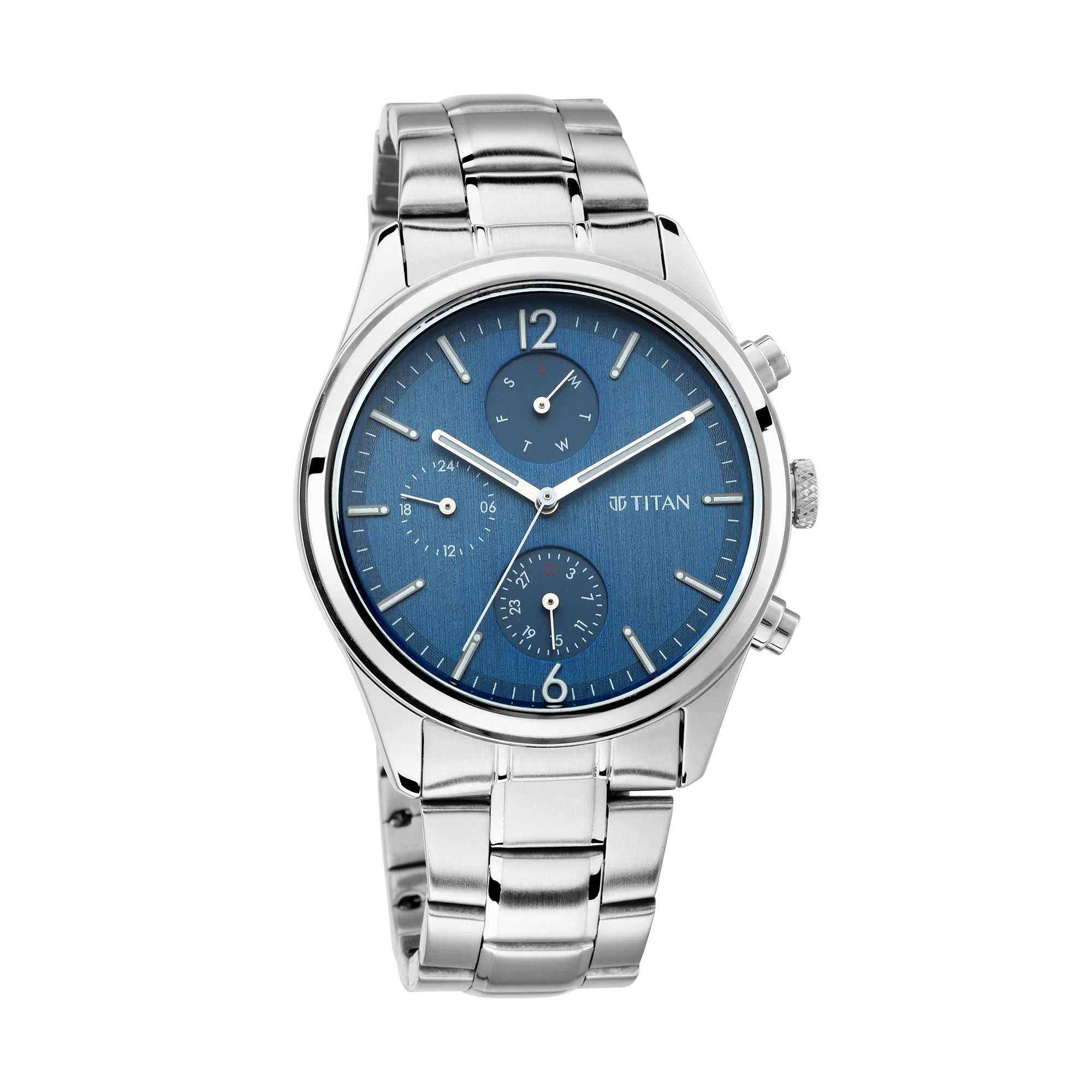 Titan Workwear Blue Dial Multi Metal Strap watch for Men - Image 2