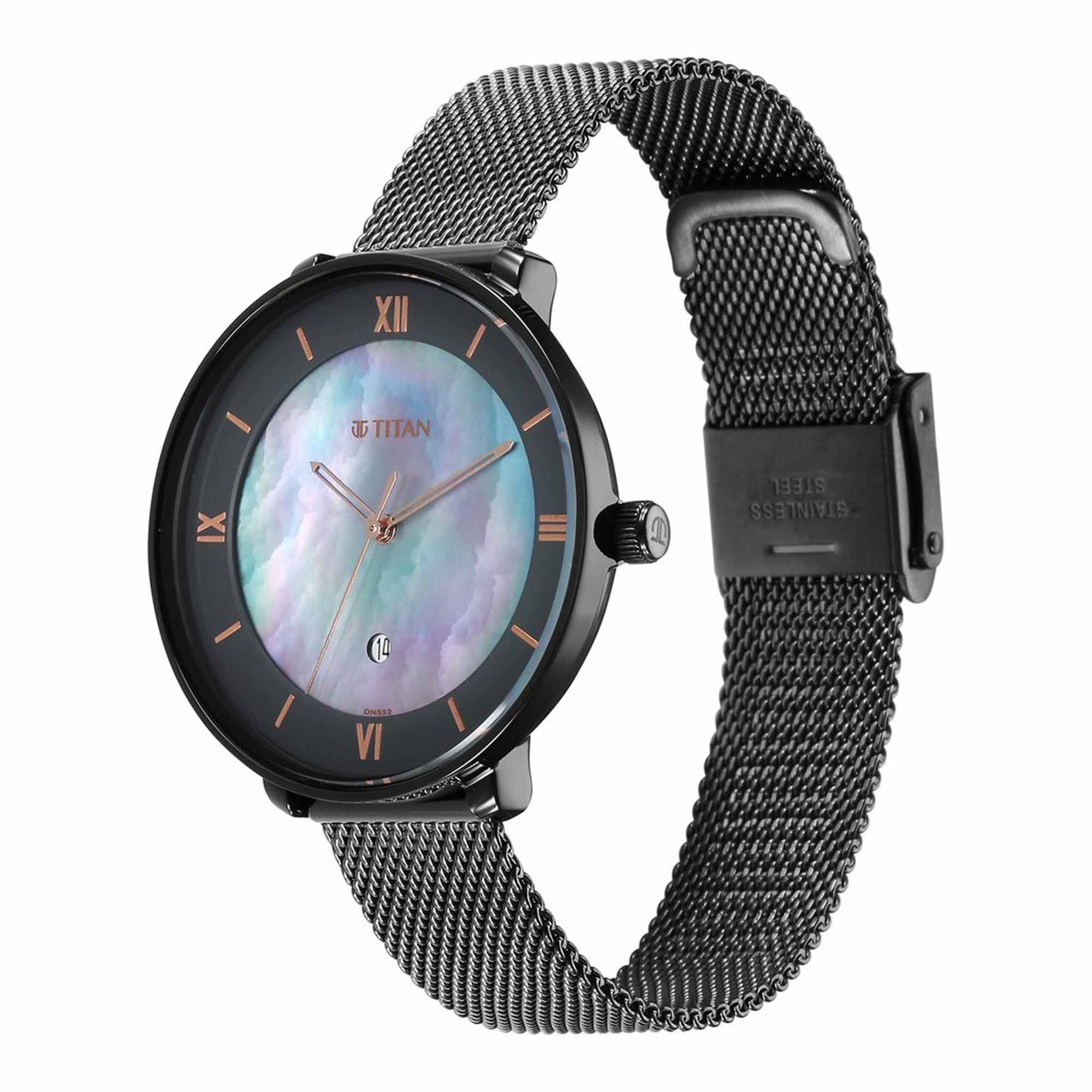 Titan Workwear Mother Of Pearl Dial Stainless Steel Strap Watch for Women - Image 4