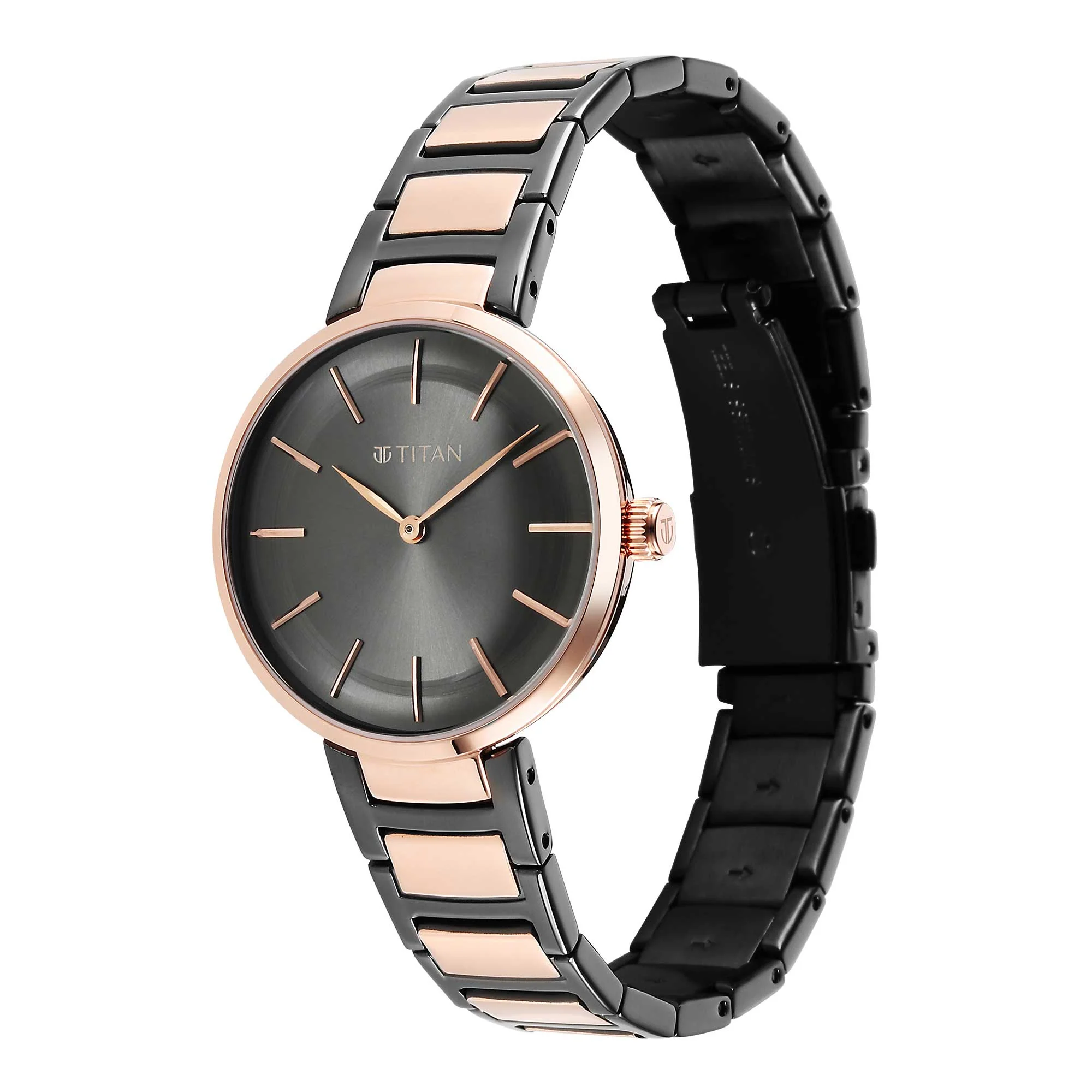 Titan Workwear Quartz Analog Anthracite Dial Stainless Steel Strap Watch for Women - Image 4