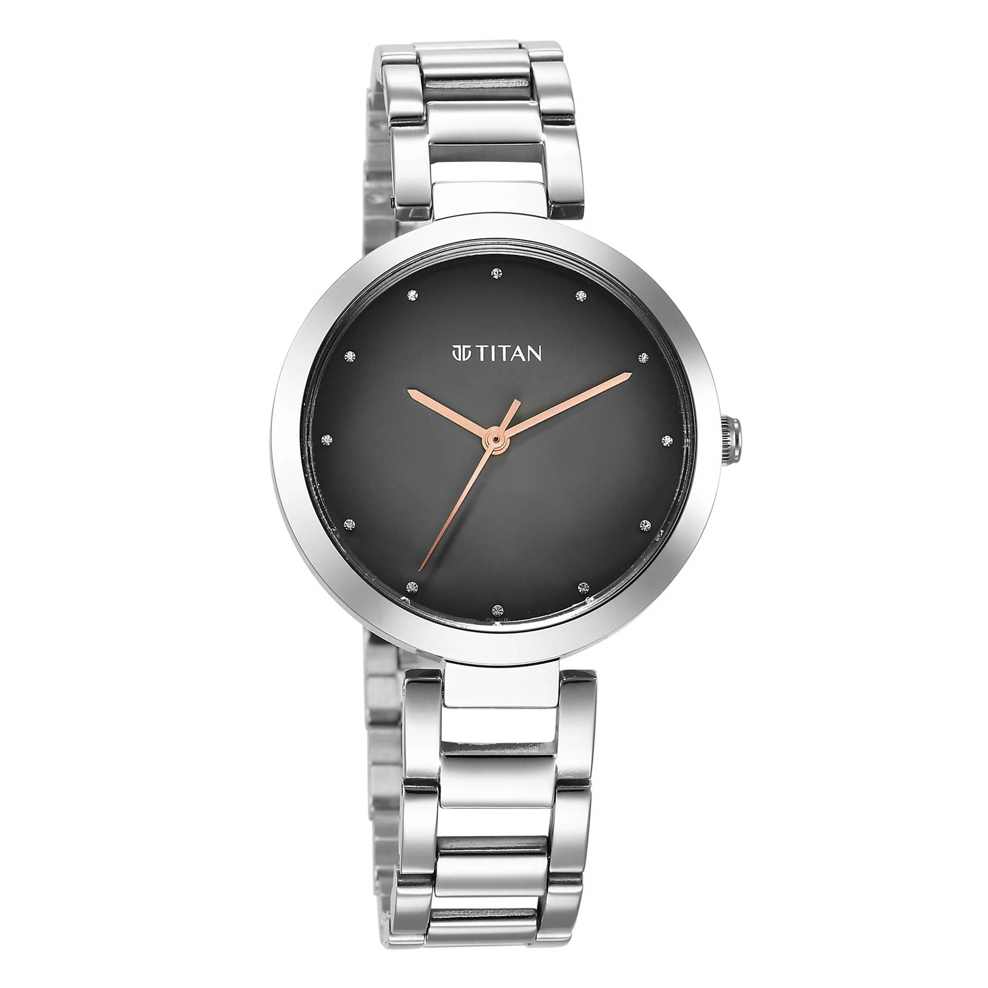 Titan Workwear Quartz Analog Black Dial Silver Stainless Steel Strap Watch for Women - Image 3
