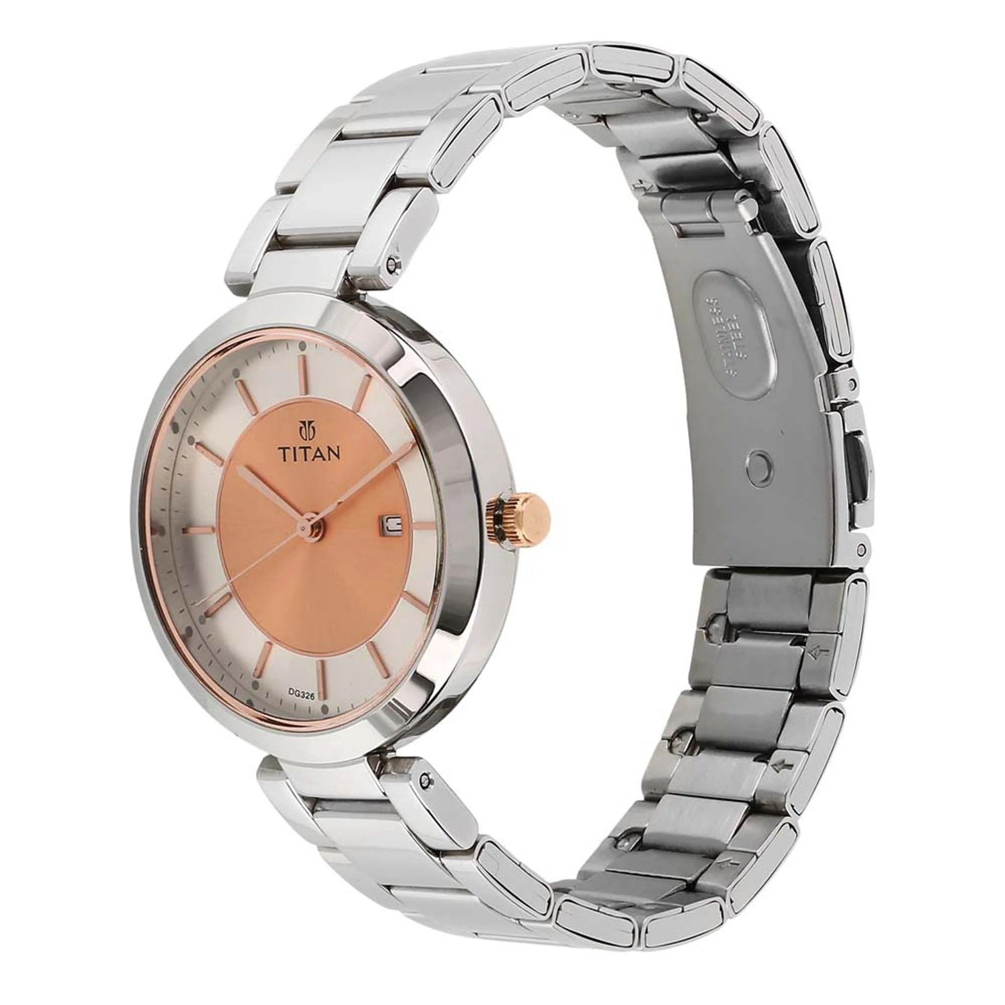 Titan Workwear Rose Gold Dial Analog Stainless Steel Strap watch for Women - Image 2