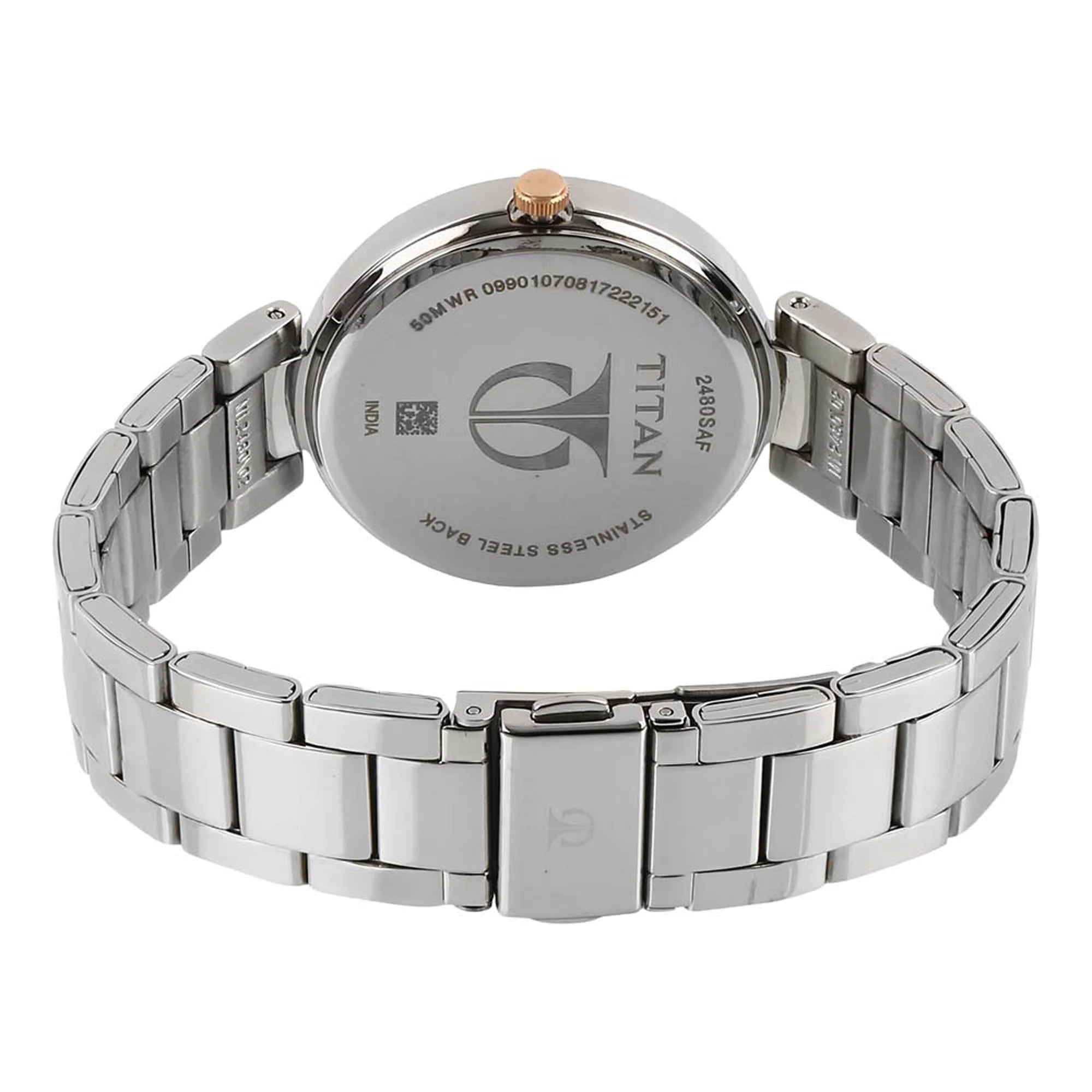 Titan Workwear Rose Gold Dial Analog Stainless Steel Strap watch for Women - Image 4
